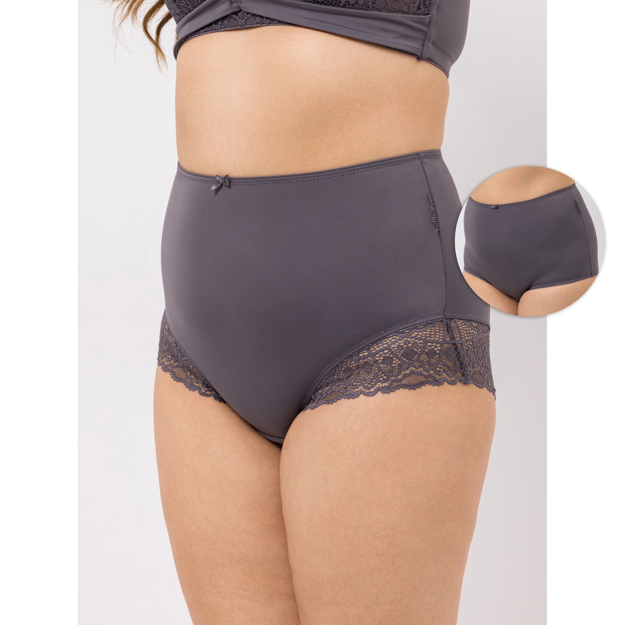 LITTLE ROSE 2 Maxi-Slips Mikrofasermischung uni Spitzenbesatz