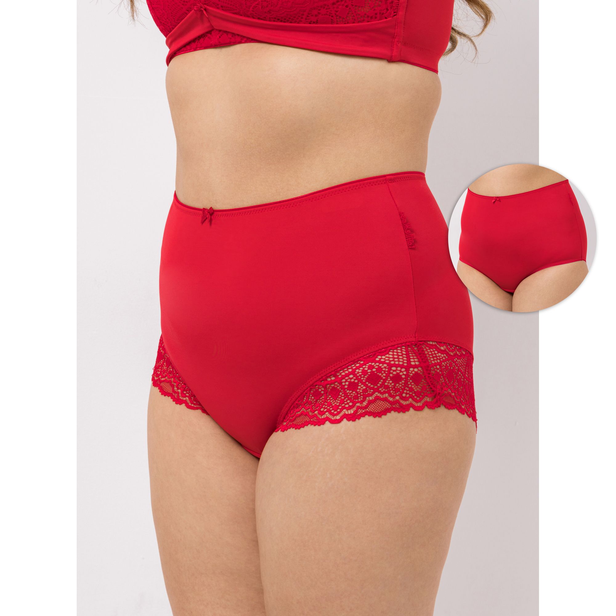 LITTLE ROSE 2 Maxi-Slips Mikrofasermischung uni Spitzenbesatz