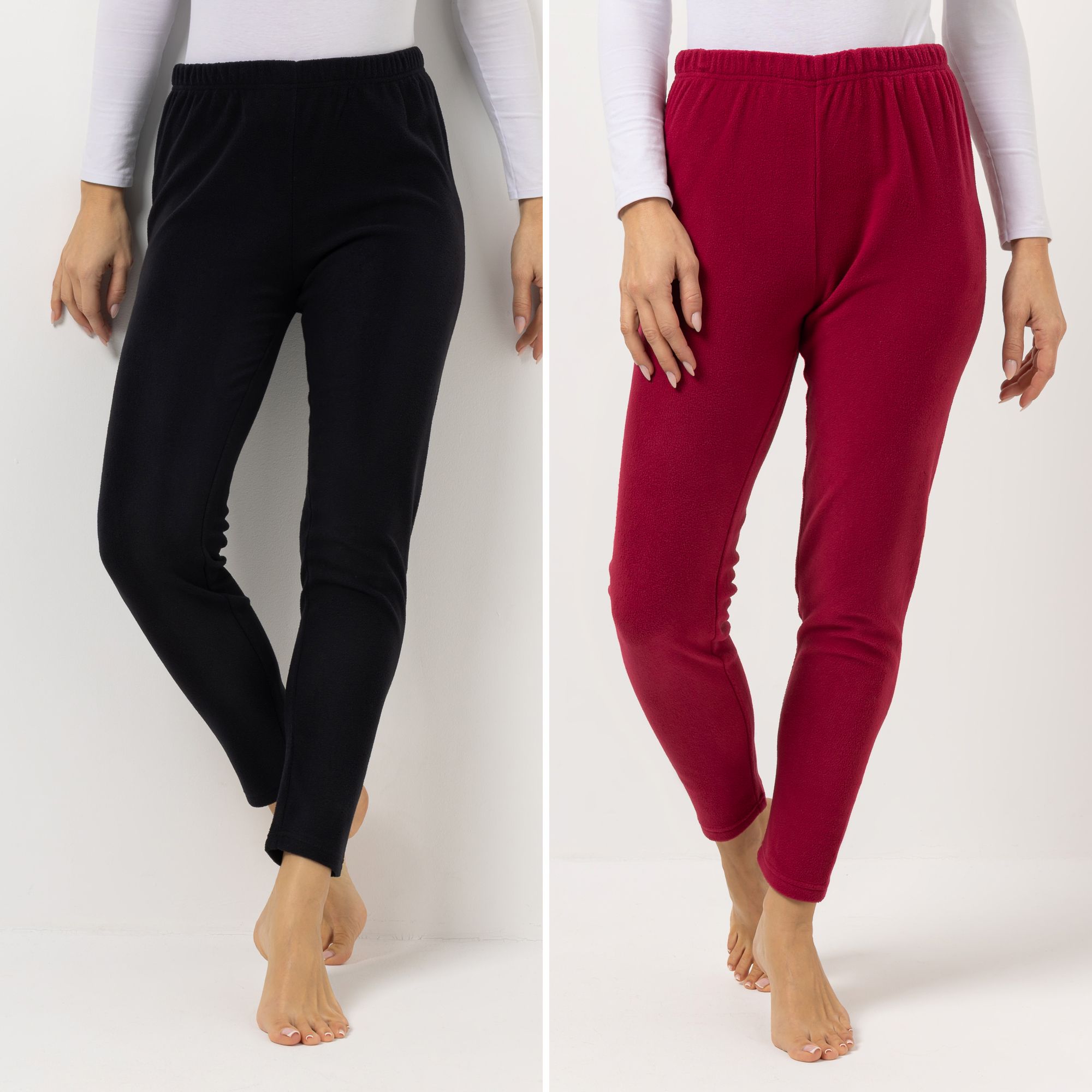 POLARSTERN 2 Leggings Mikrofaser Fleece Rundumdehnbund uni