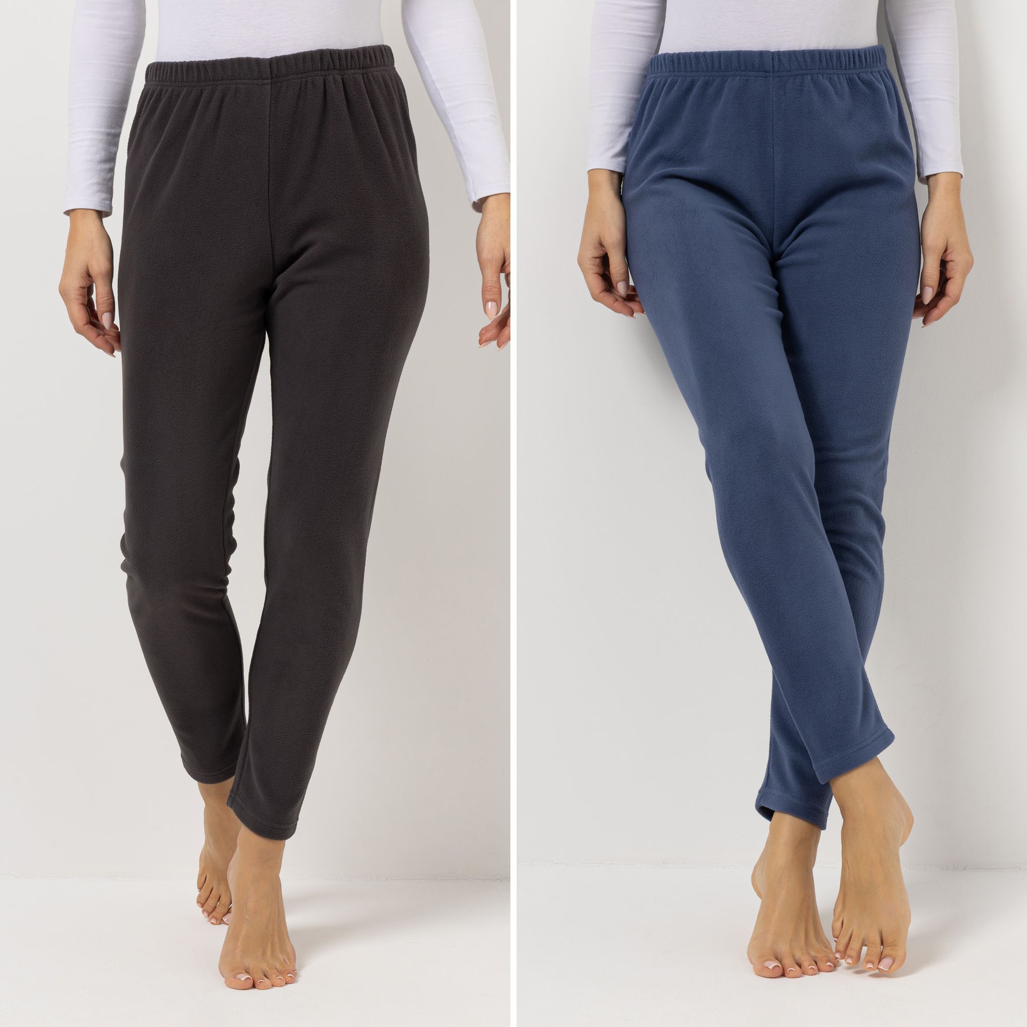 POLARSTERN 2 Leggings Mikrofaser Fleece Rundumdehnbund uni