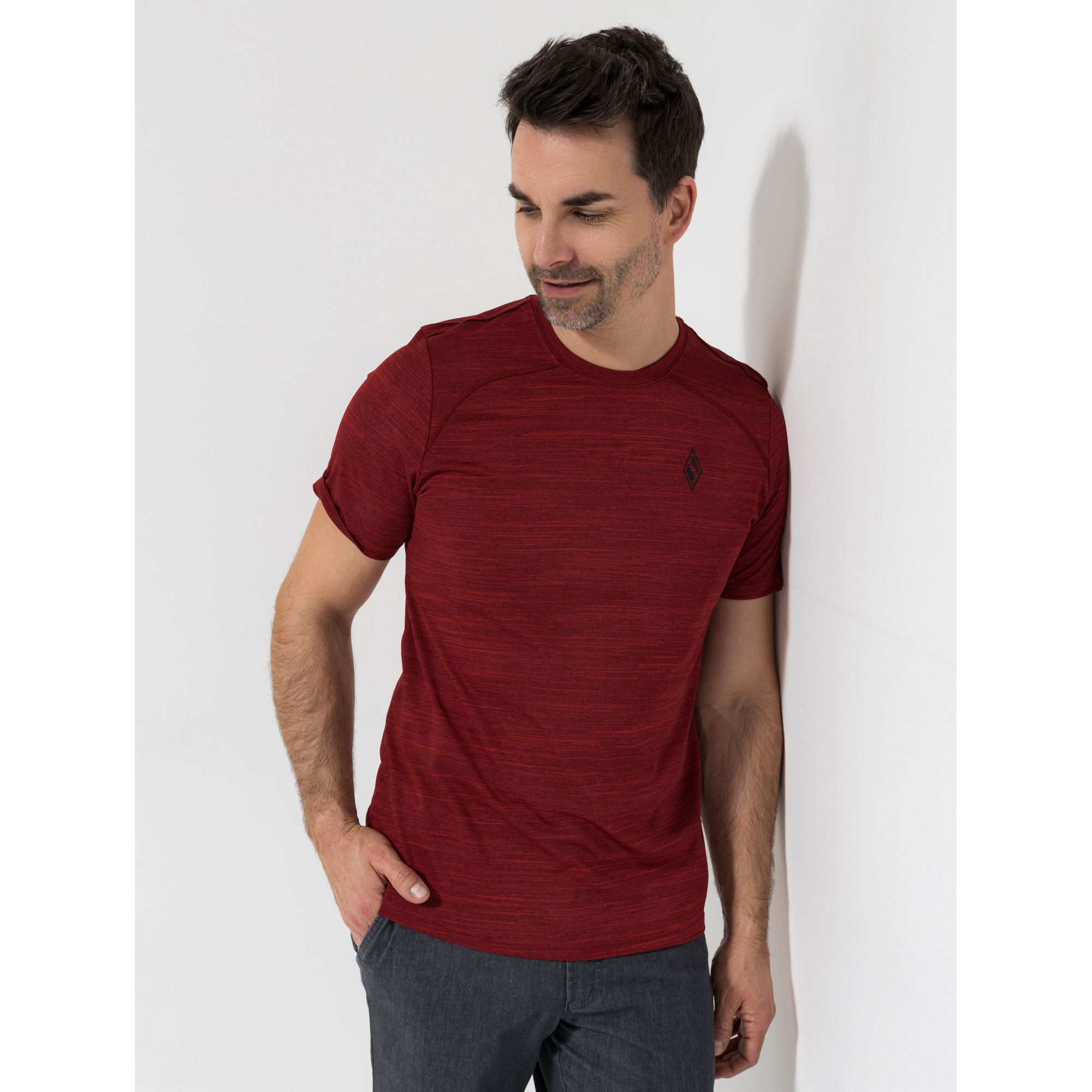 SKECHERS Herren Shirt, 1/2-Arm Rundhalsausschnitt Logodruck Flatlock-Nähte
