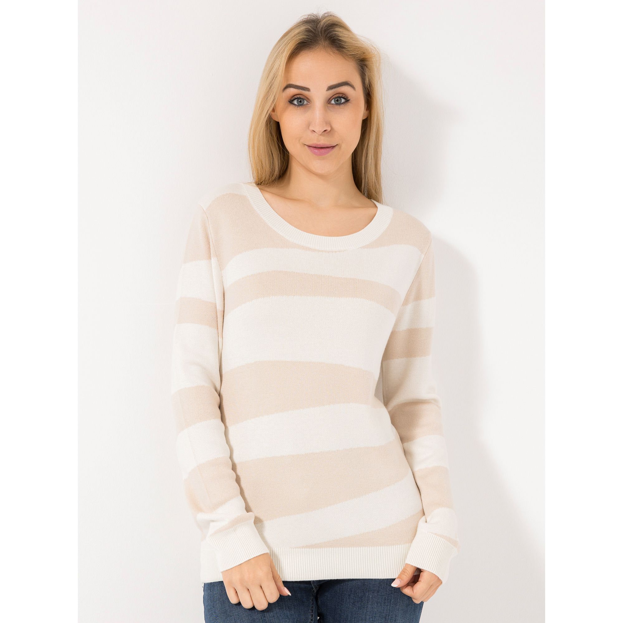 CASHMASOFT Pullover, 1/1-Arm Cashmeregriff Rundhalsausschnitt Allover-Print