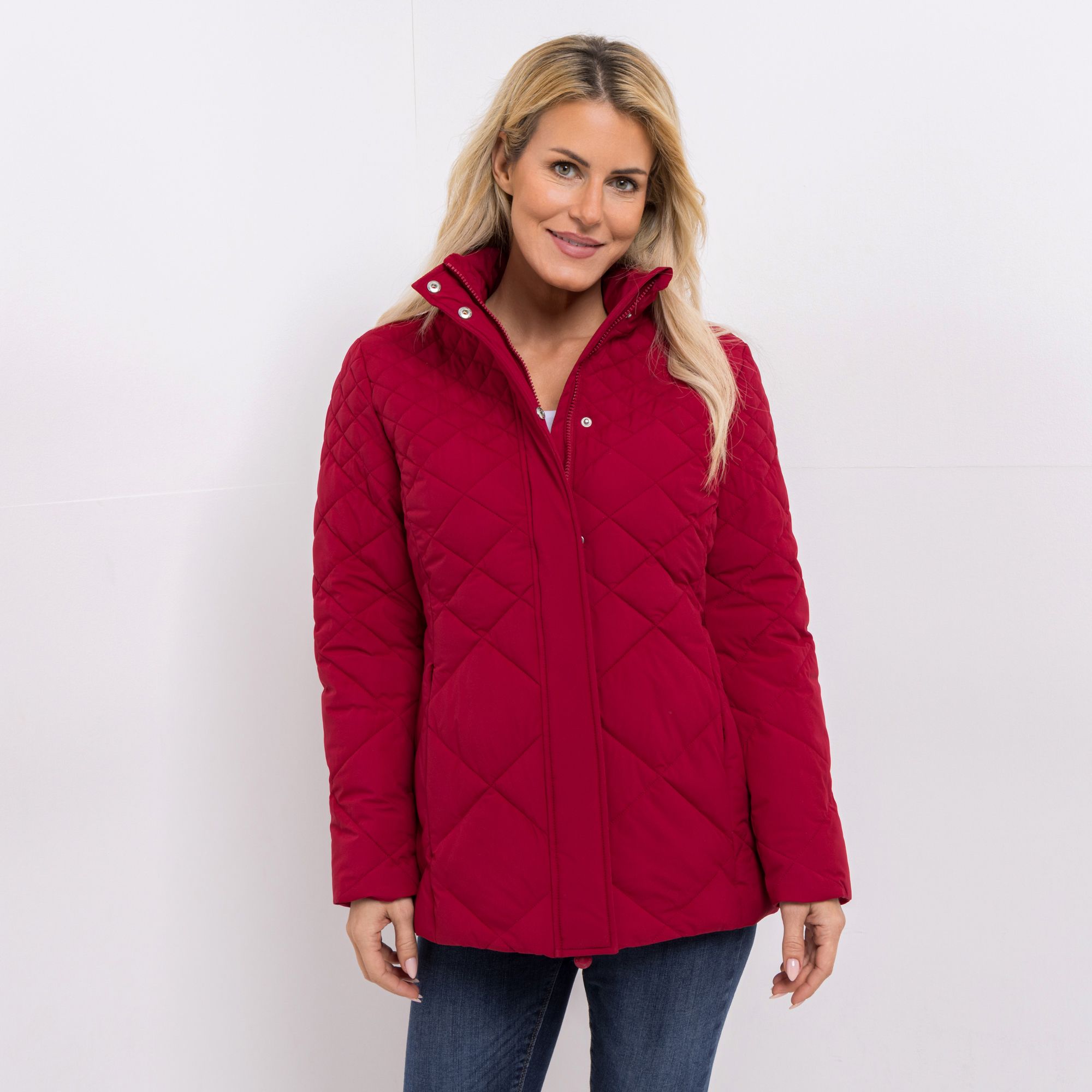 CENTIGRADE Steppjacke Stehkragen 2-Wege-Reißverschluss Rautensteppung