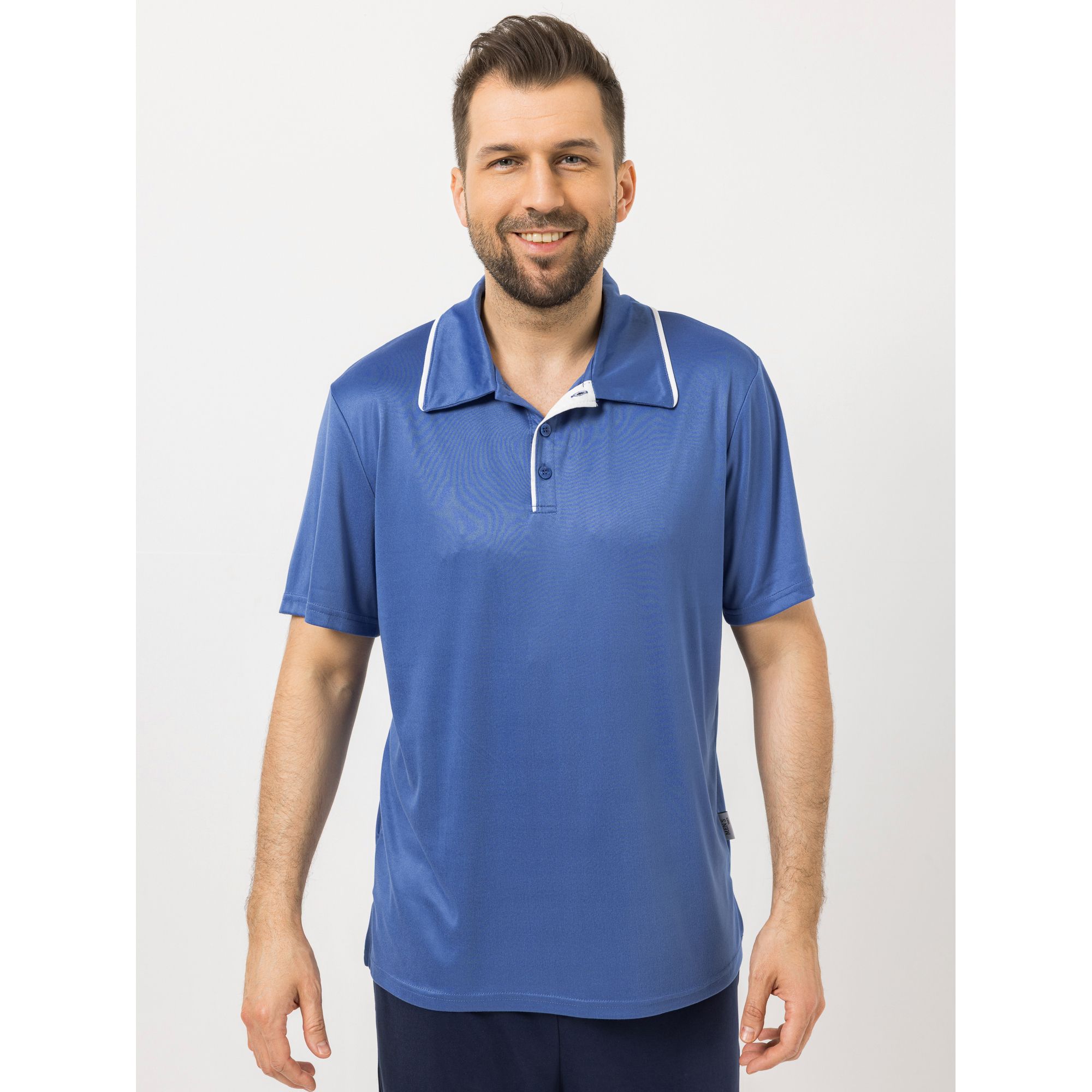 MEN'S TOUCH Poloshirt, 1/2-Arm Mikrofaser Streifendetails Knopfleiste