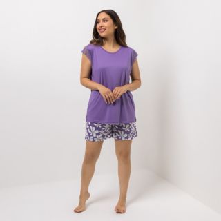 LITTLE ROSE Pyjama-Set Top, ärmellos Hose, Shorty mit Spitzendetails