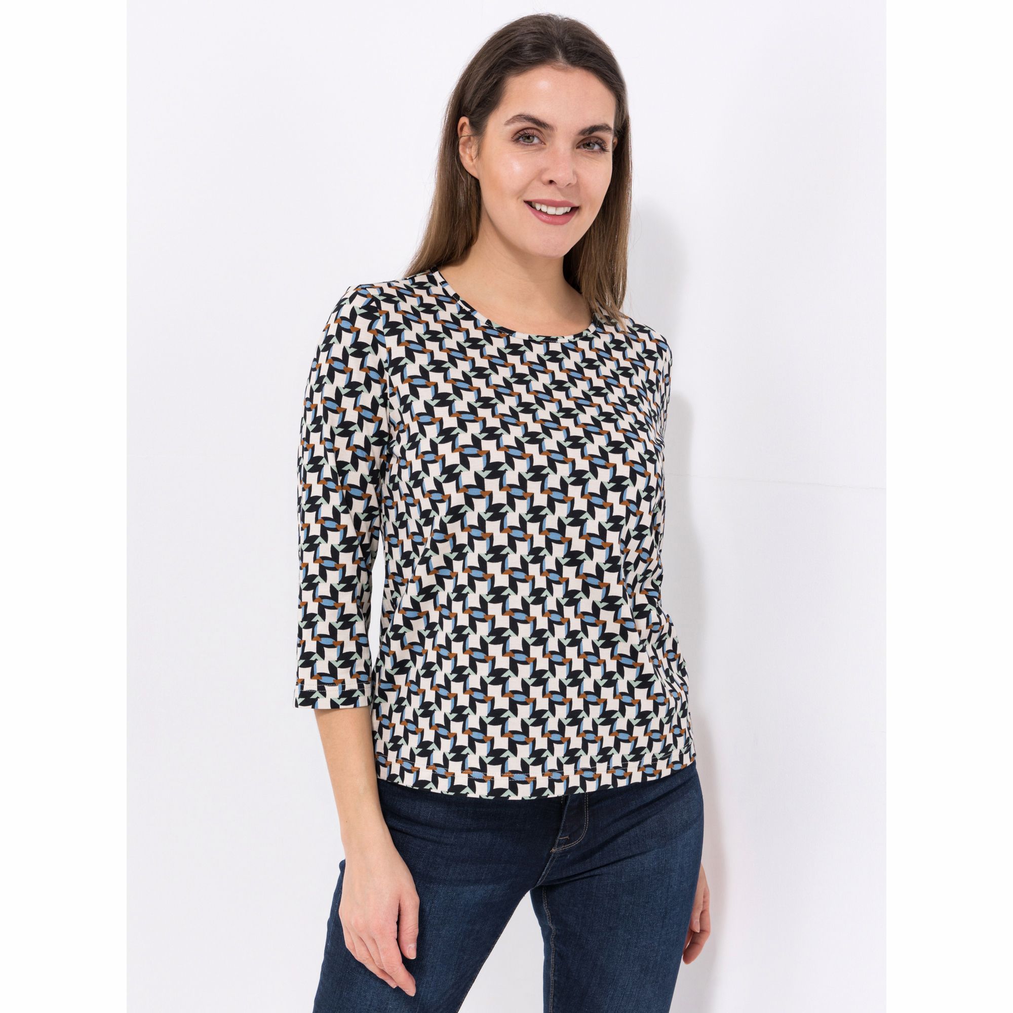 Green Cotton by Peter Hahn Shirt, 3/4-Arm Style Vera Rundhalsausschnitt