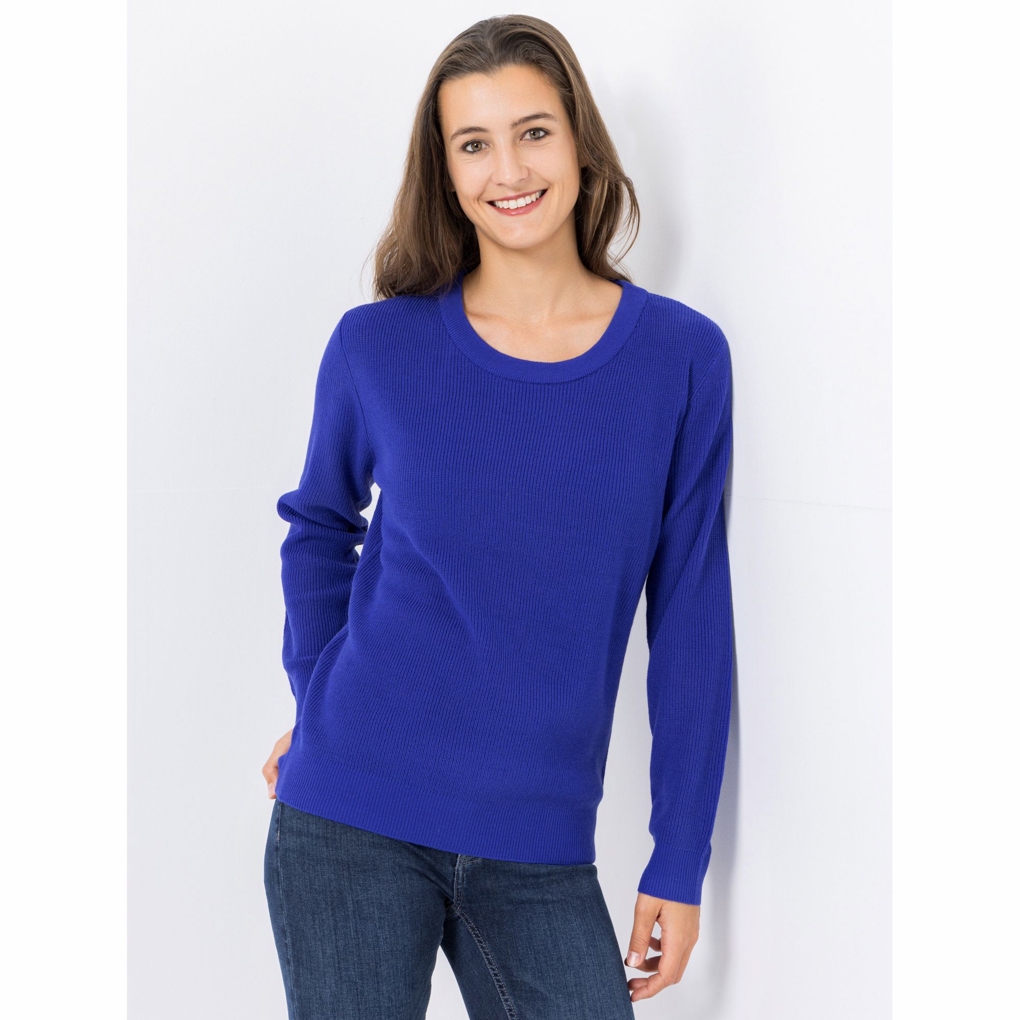 CASHMASOFT Pullover, 1/1-Arm Cashmeregriff Rundhalsausschnitt Kontrast-Bündchen