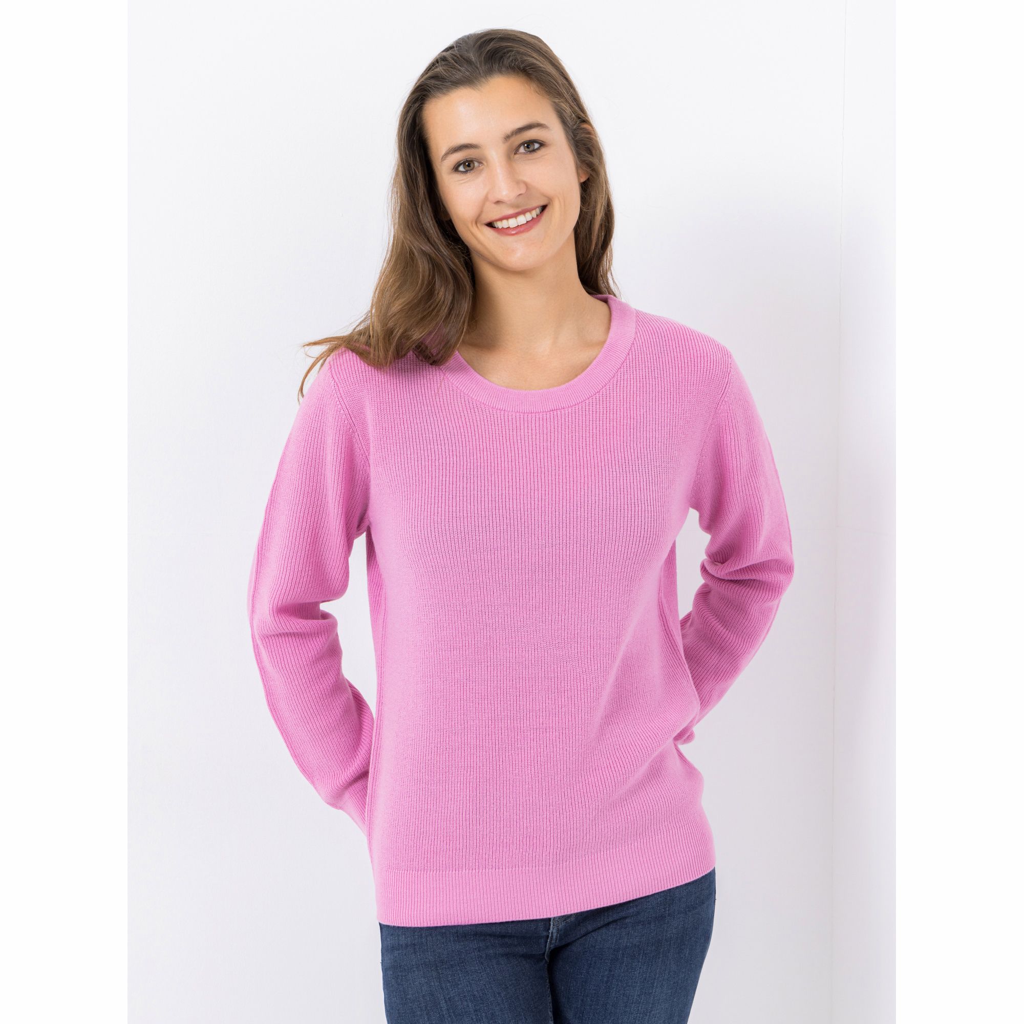 CASHMASOFT Pullover, 1/1-Arm Cashmeregriff Rundhalsausschnitt Kontrast-Bündchen