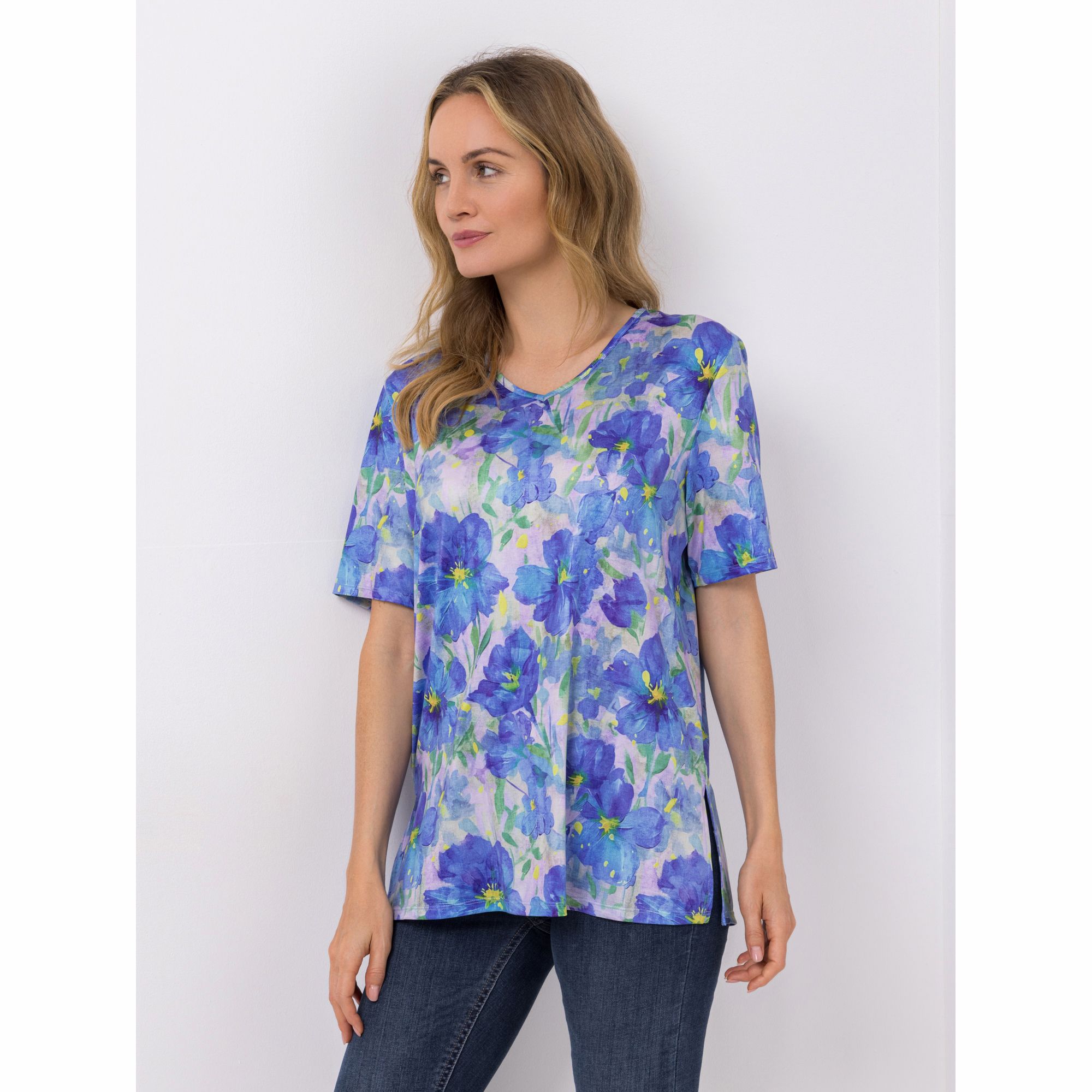 IN-PRINT Shirt 1/2-Arm V-Ausschnitt bedruckt