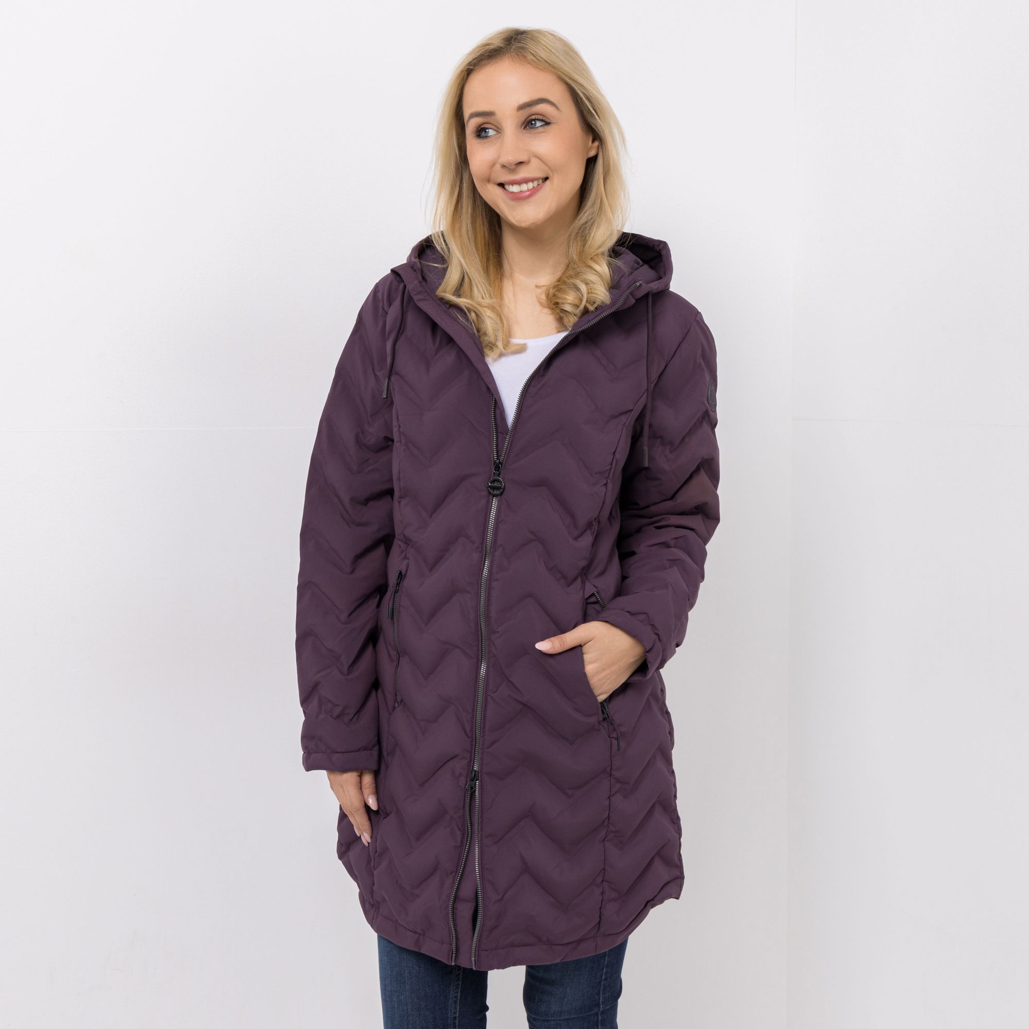 CENTIGRADE ACTIVE Steppmantel angeschnittene Kapuze 2-Wege-Reißverschluss Reißverschlusstaschen