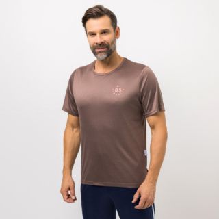 MEN'S TOUCH Shirt, 1/2-Arm Mikrofaser Rundhalsausschnitt mit Seitenschlitzen