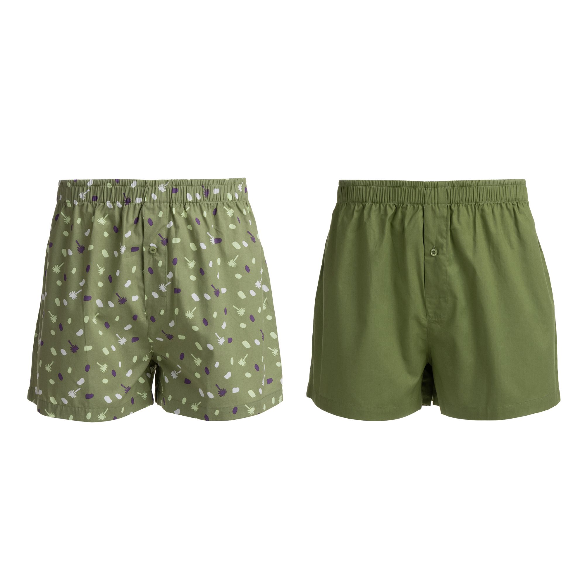 MEN'S TOUCH 2-er Pack Boxershorts Baumwolle 1x uni, 1x bedruckt