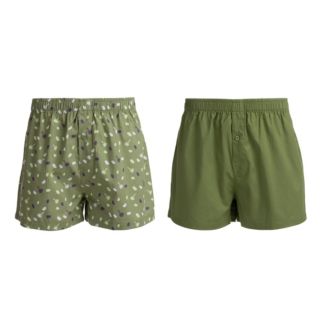 MEN'S TOUCH 2-er Pack Boxershorts Baumwolle 1x uni, 1x bedruckt