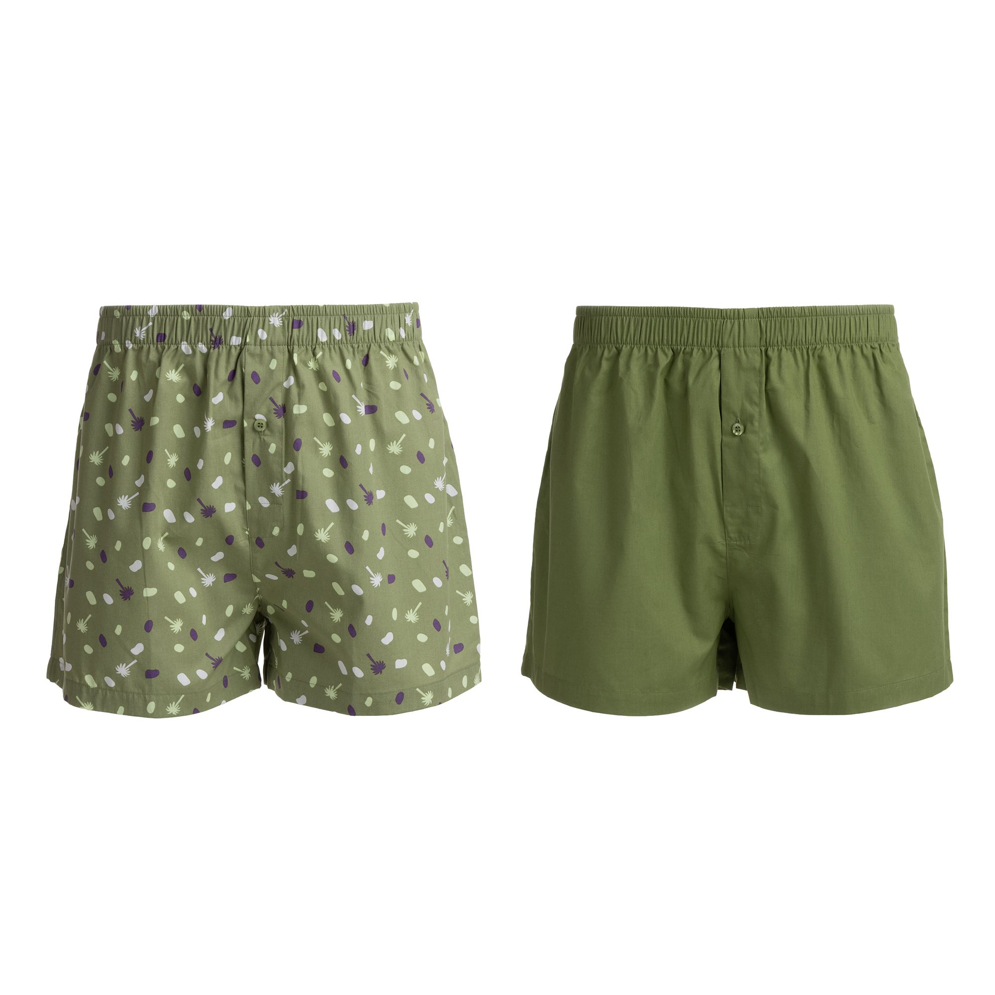 MEN'S TOUCH 2-er Pack Boxershorts Baumwolle 1x uni, 1x bedruckt