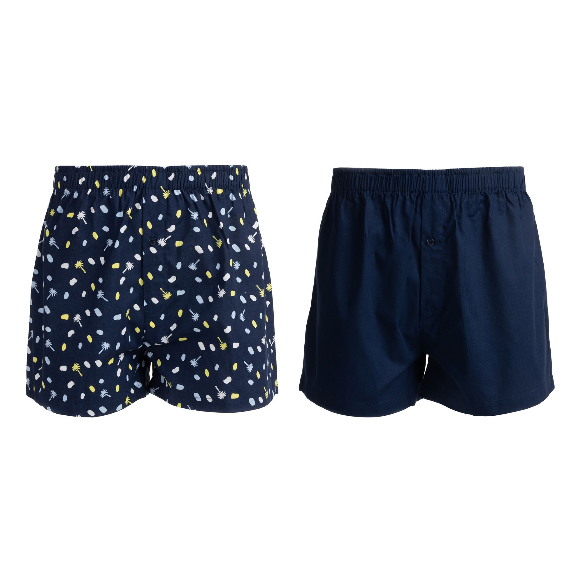 MEN'S TOUCH 2-er Pack Boxershorts Baumwolle 1x uni, 1x bedruckt