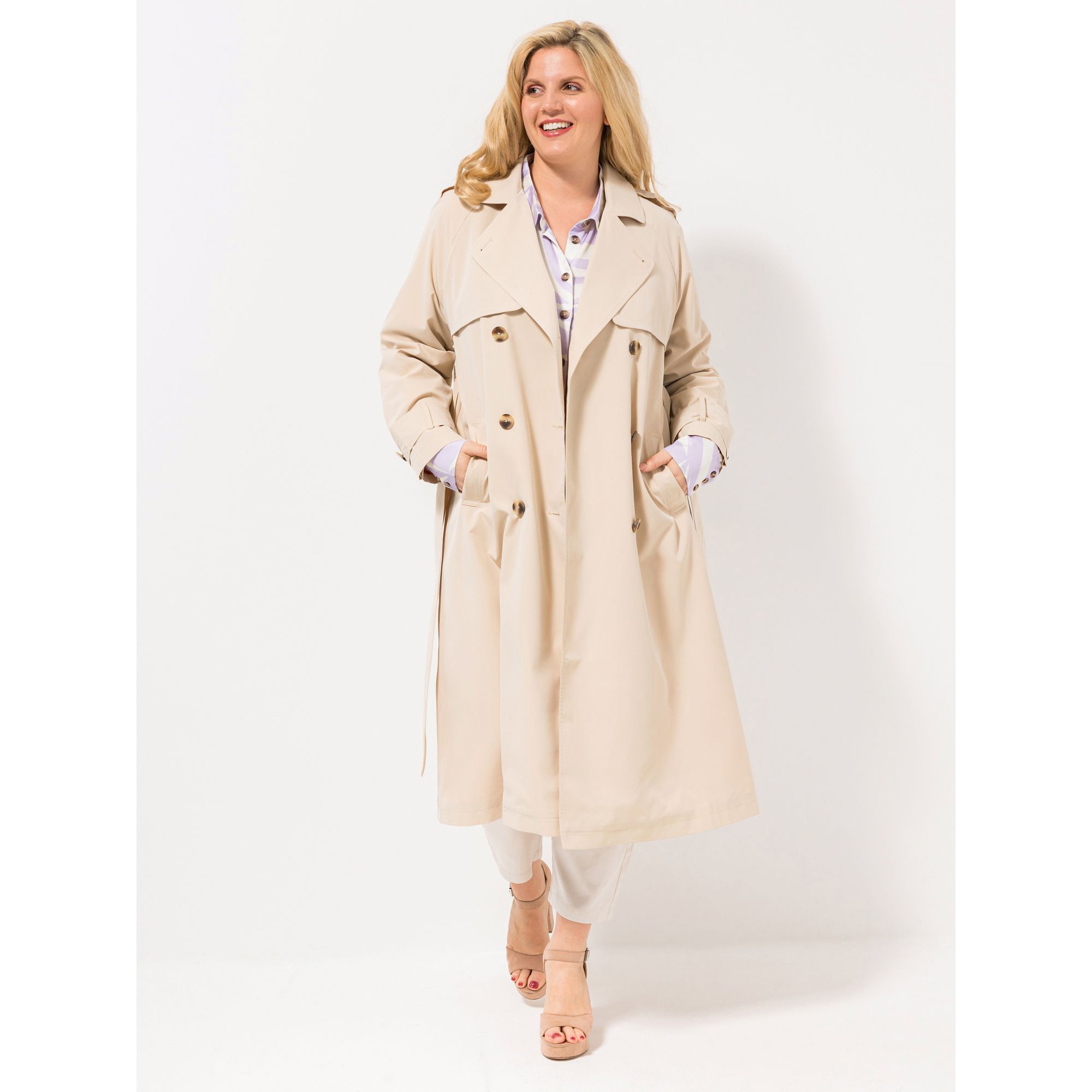 ROCK YOUR CURVES by Angelina K. Trenchcoat Reverskragen Bindegürtel