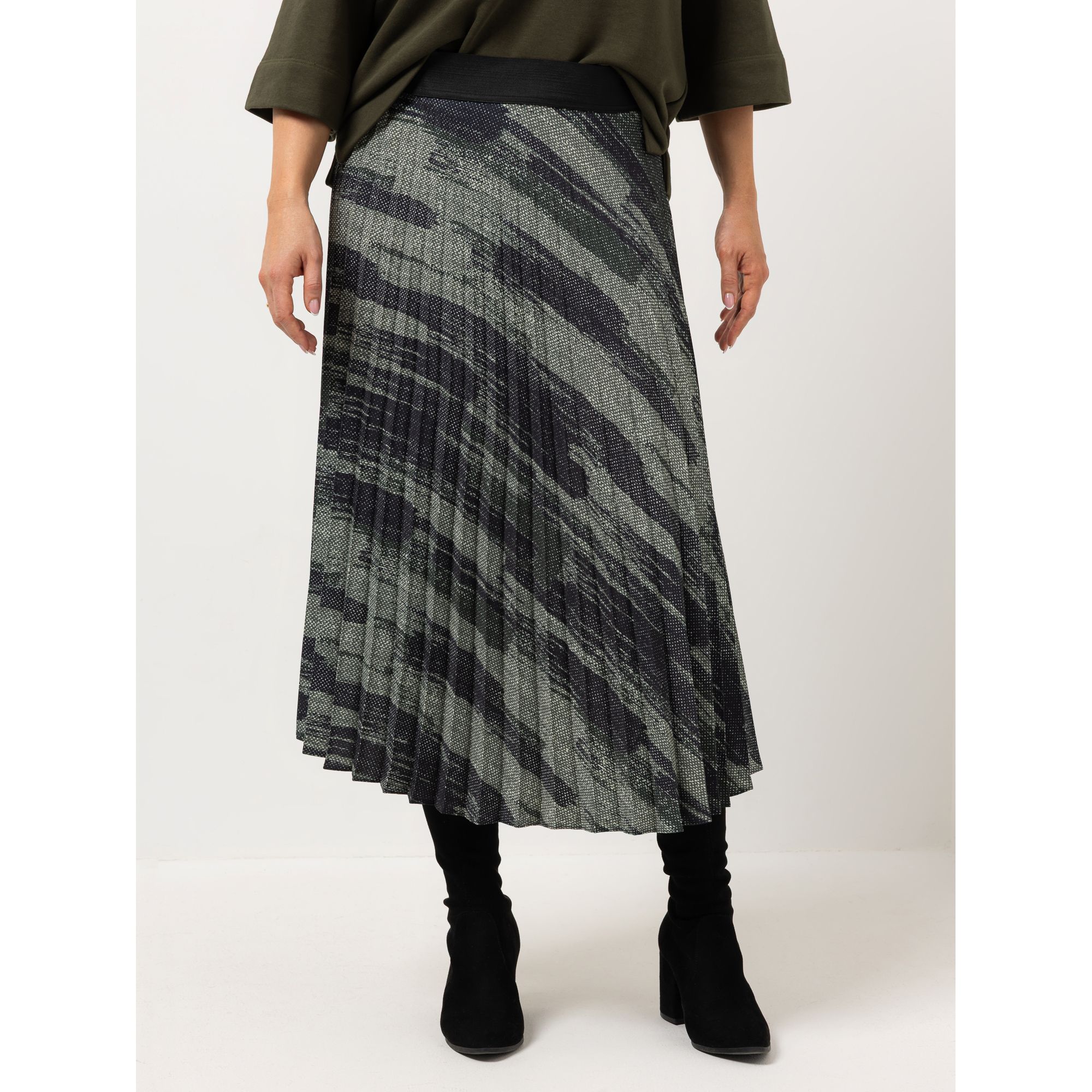 AMINATI® Plisseerock Rundumdehnbund Allover-Druck wadenbedeckend