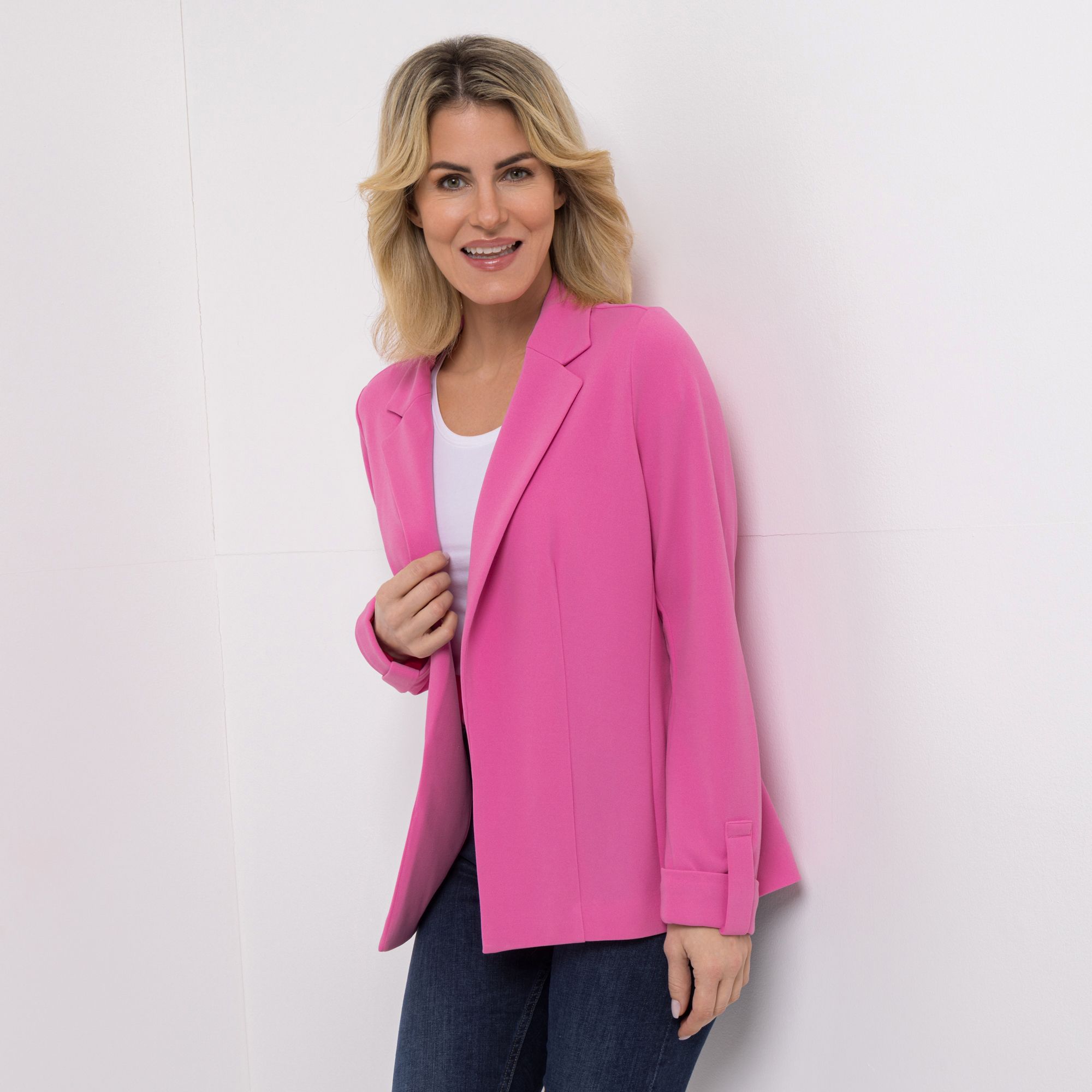 VIA MILANO Blazer 1/1-Arm mit Laschen Reverskragen figurumspielend