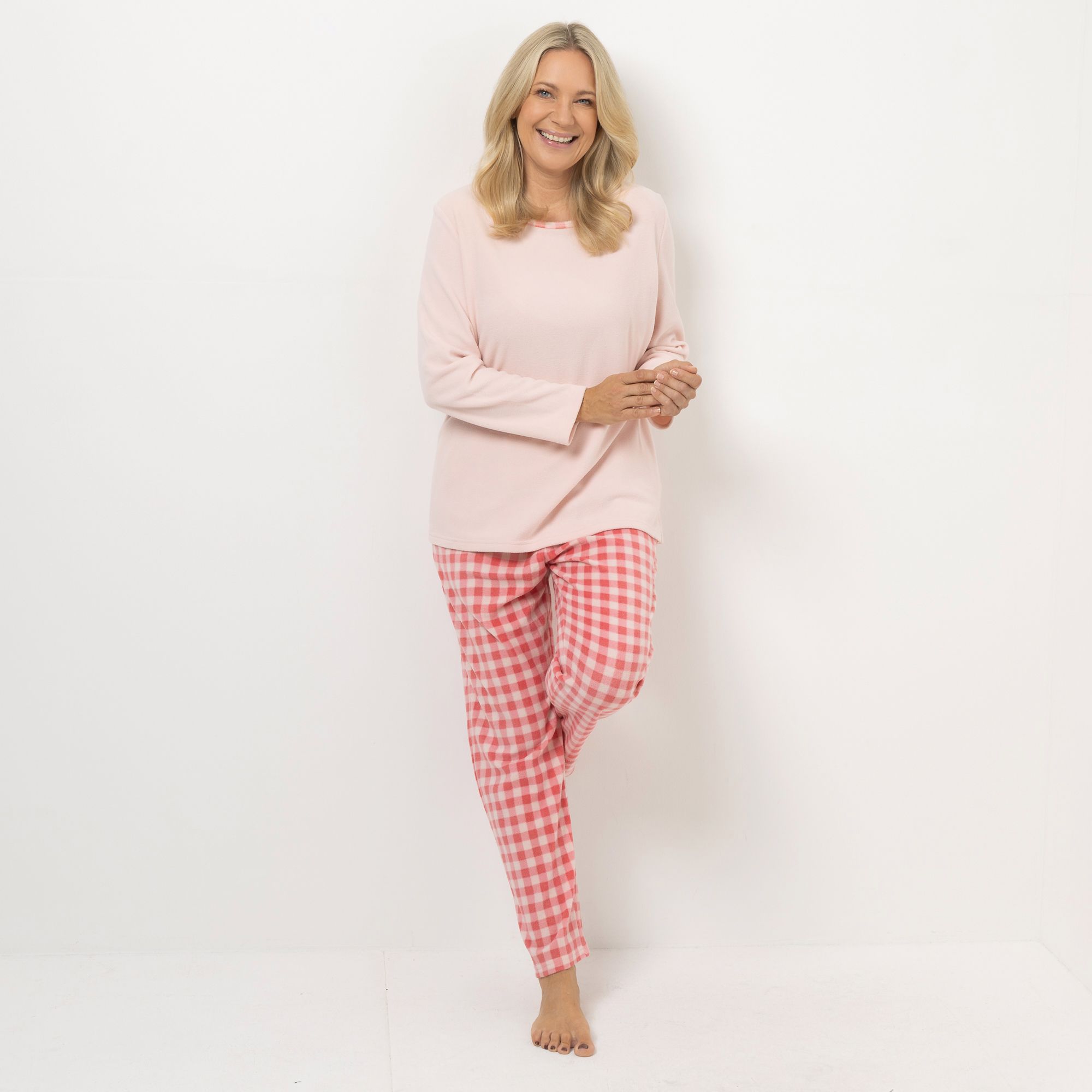 POLARSTERN HOMEWEAR Pyjama-Set Mikrofaser Fleece Shirt und bedruckte Hose