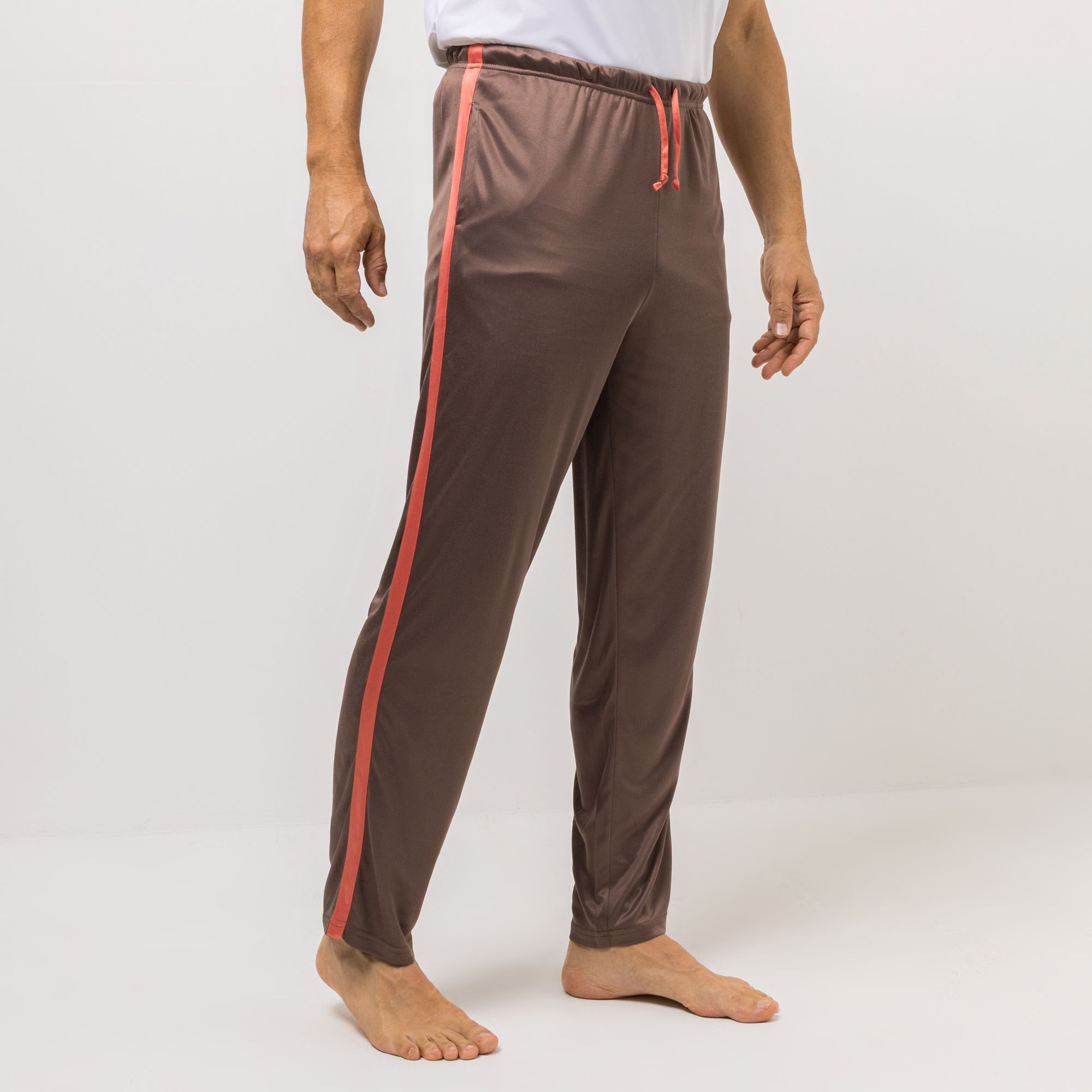 MEN'S TOUCH Hose, lange Form Mikrofaser Kontraststreifen mit Seitentaschen
