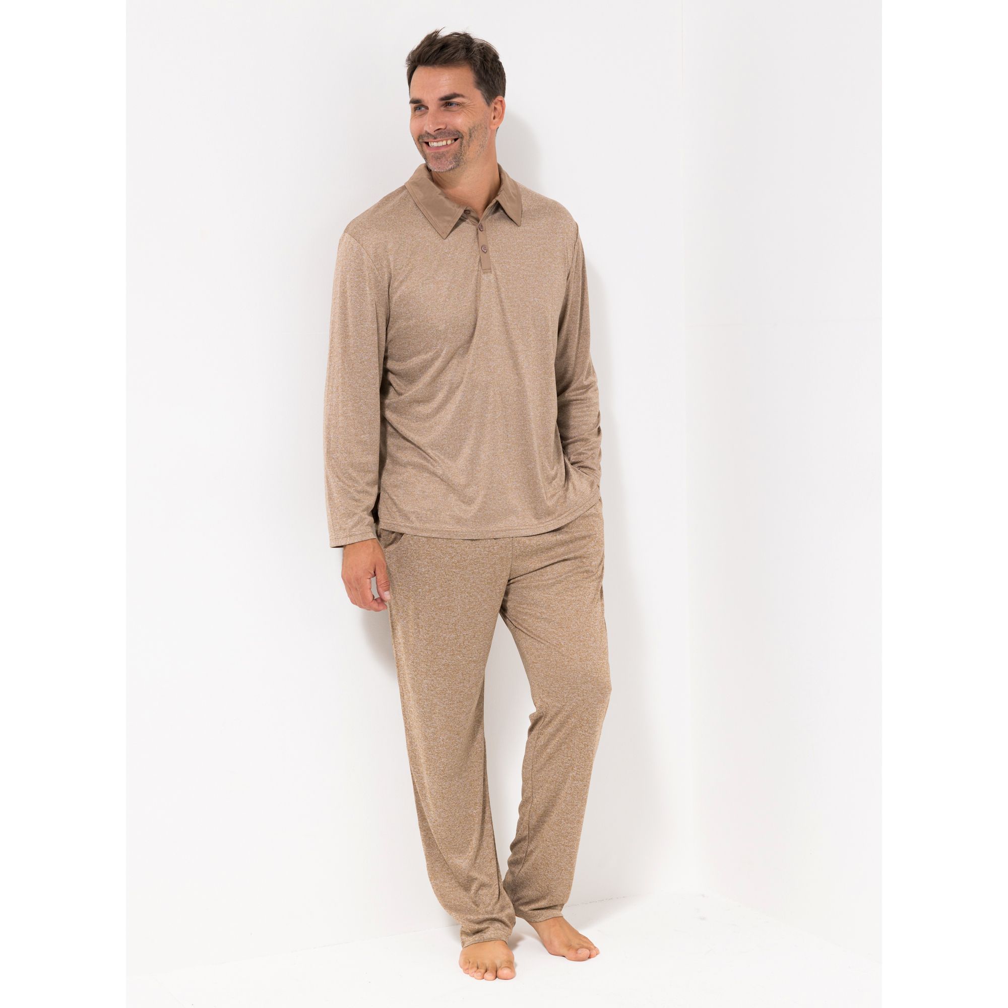 MEN'S TOUCH Poloshirt Mikrofaser 1/1-Arm meliert