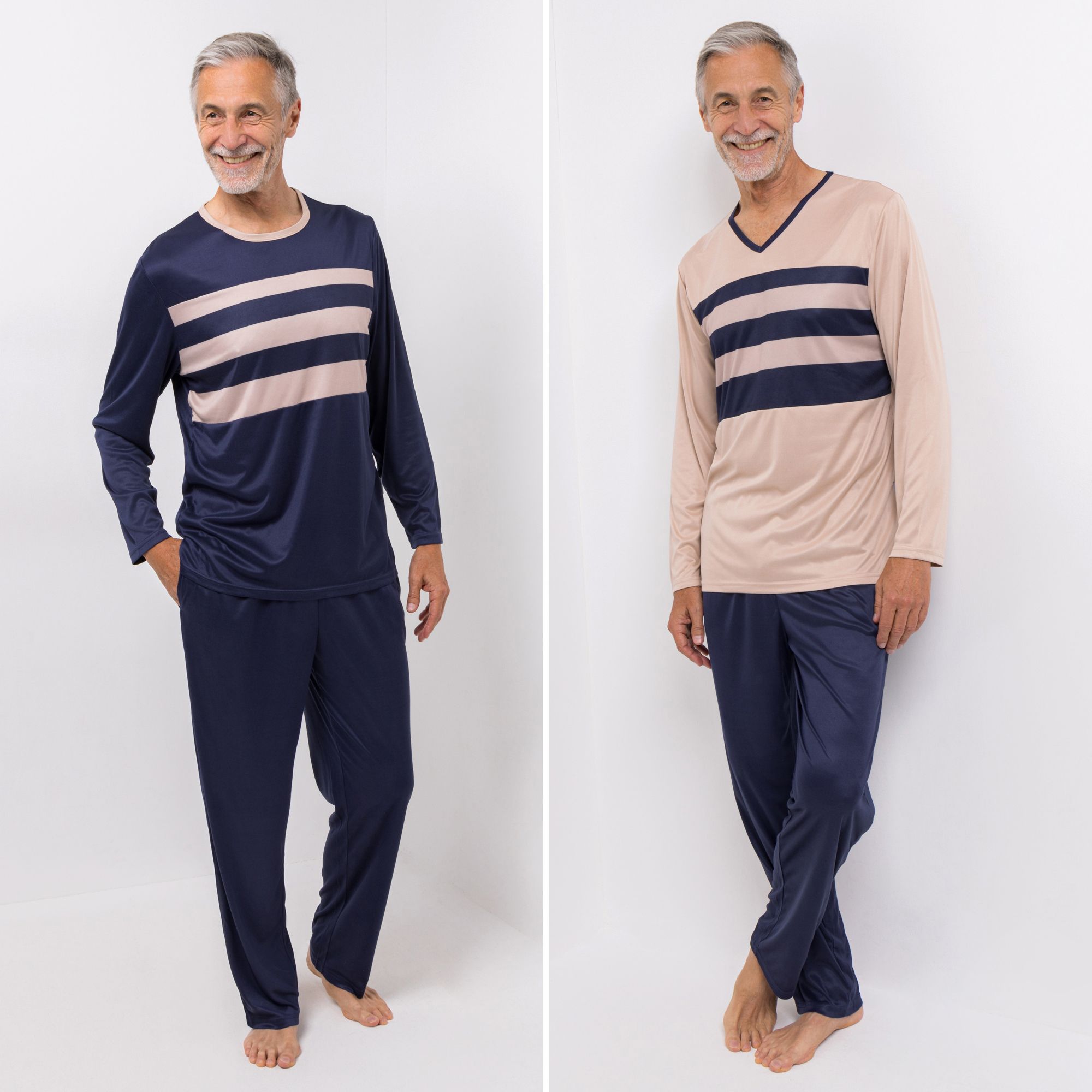 MEN'S TOUCH 2 Pyjama Sets Mikrofaser Shirt, 1/1-Arm Hose, 1/1-Länge