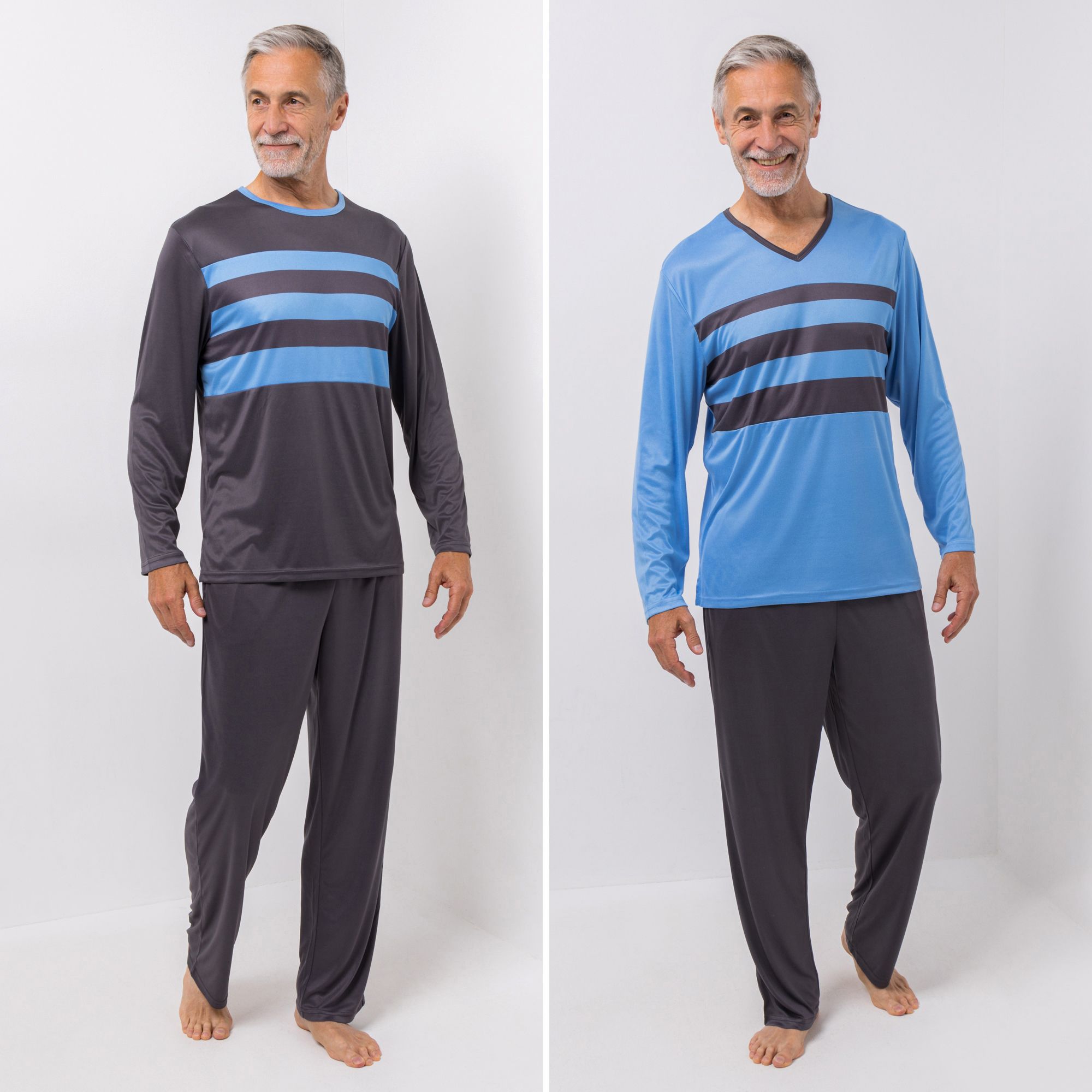 MEN'S TOUCH 2 Pyjama Sets Mikrofaser Shirt, 1/1-Arm Hose, 1/1-Länge