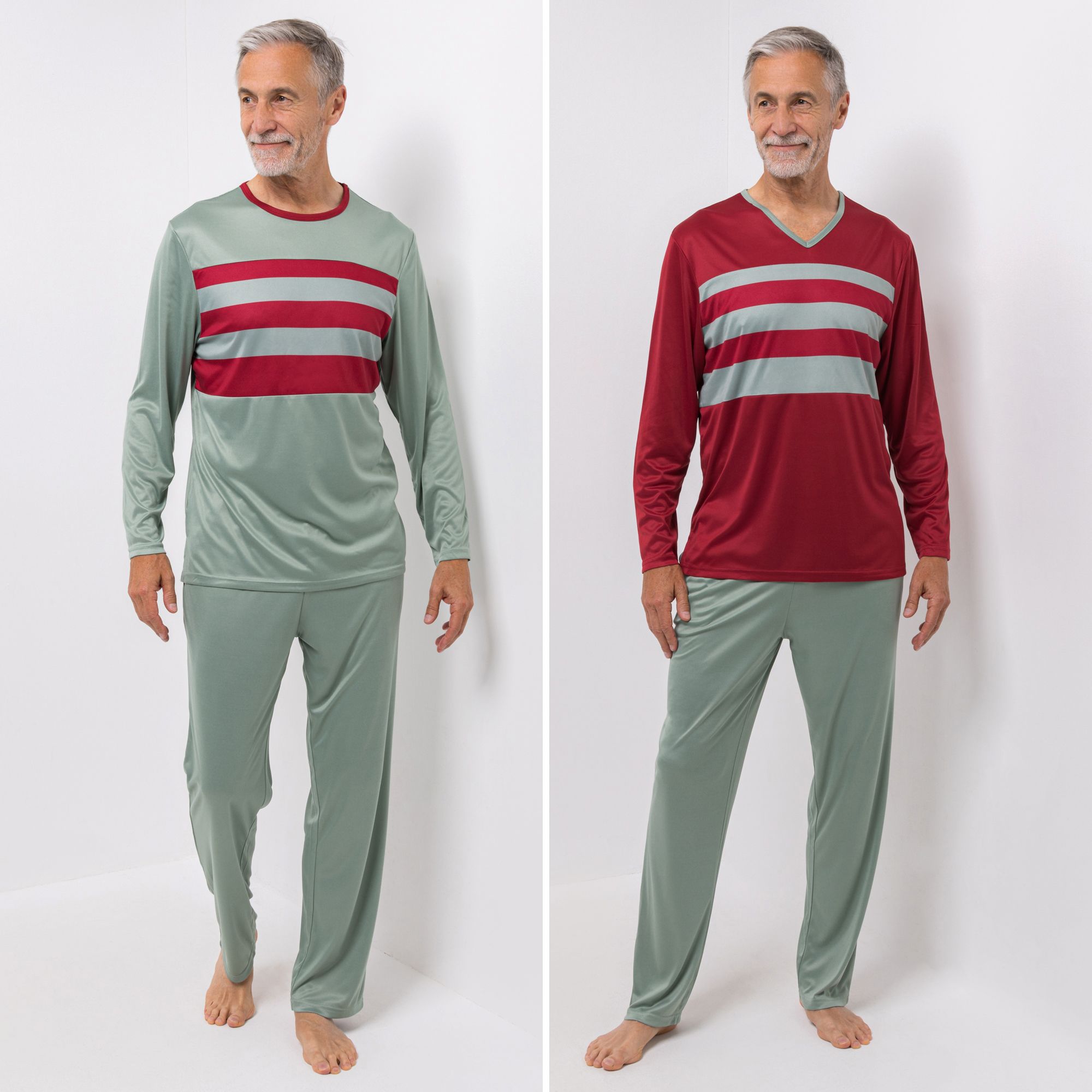 MEN'S TOUCH 2 Pyjama Sets Mikrofaser Shirt, 1/1-Arm Hose, 1/1-Länge