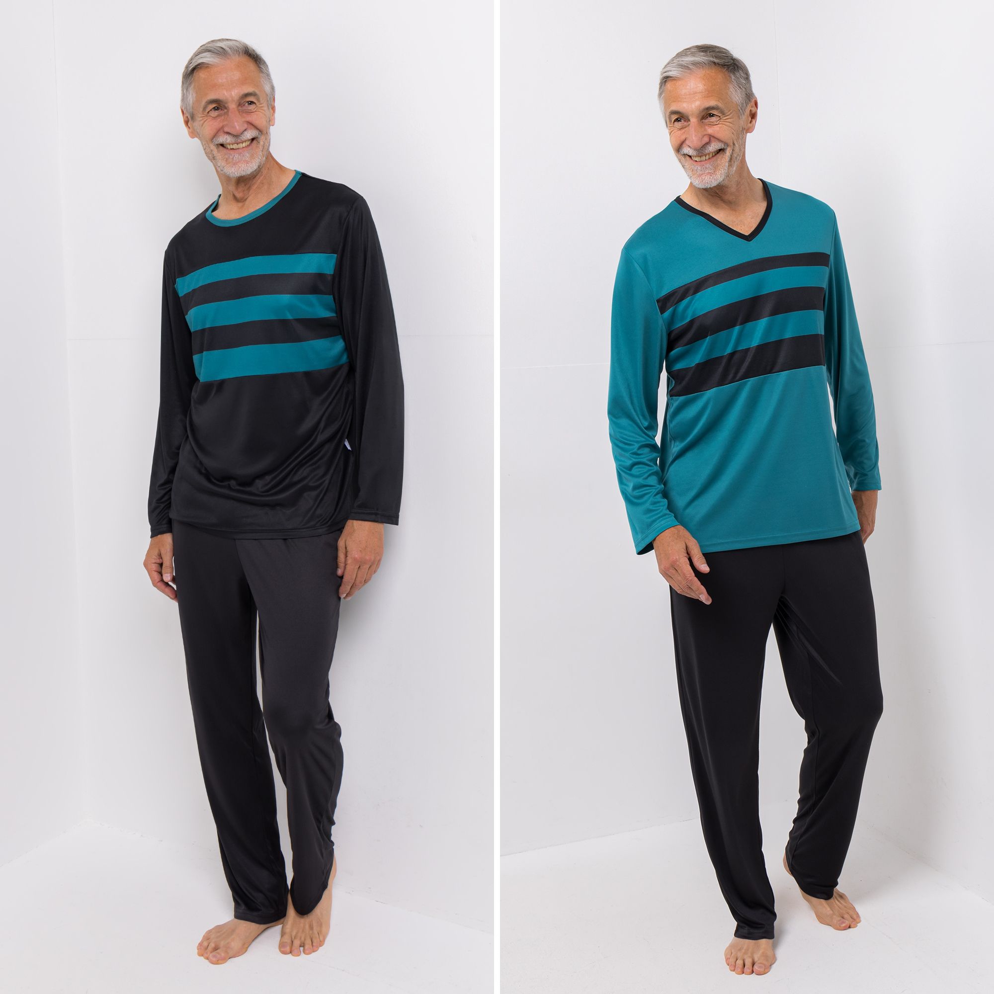 MEN'S TOUCH 2 Pyjama Sets Mikrofaser Shirt, 1/1-Arm Hose, 1/1-Länge