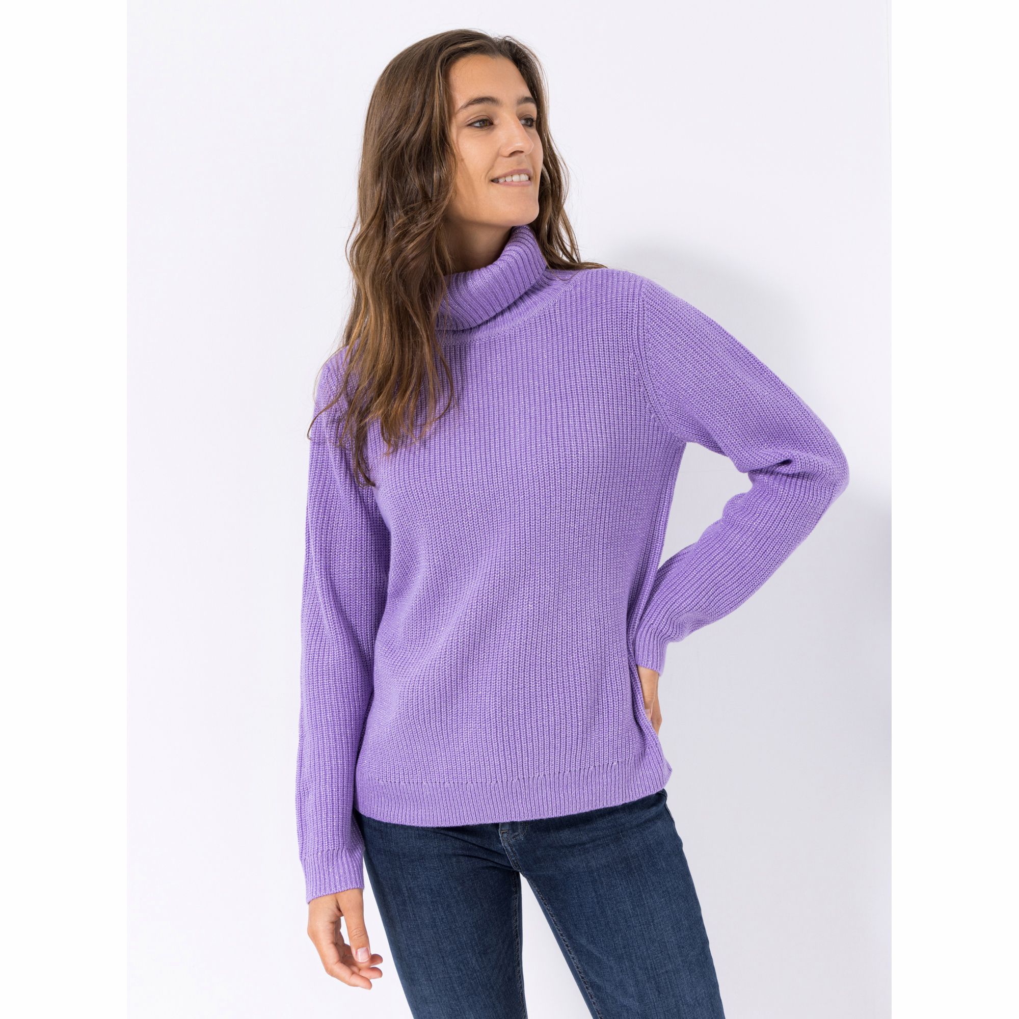 CASHMASOFT Pullover, 1/1-Arm Rollkragen Cashmeregriff Glanzgarn