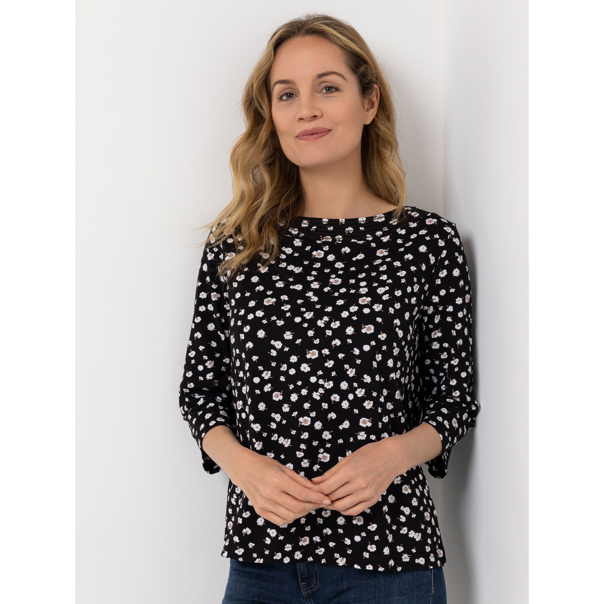 Green Cotton by Peter Hahn Shirt, 3/4-Arm Style Maja Rundhalsausschnitt