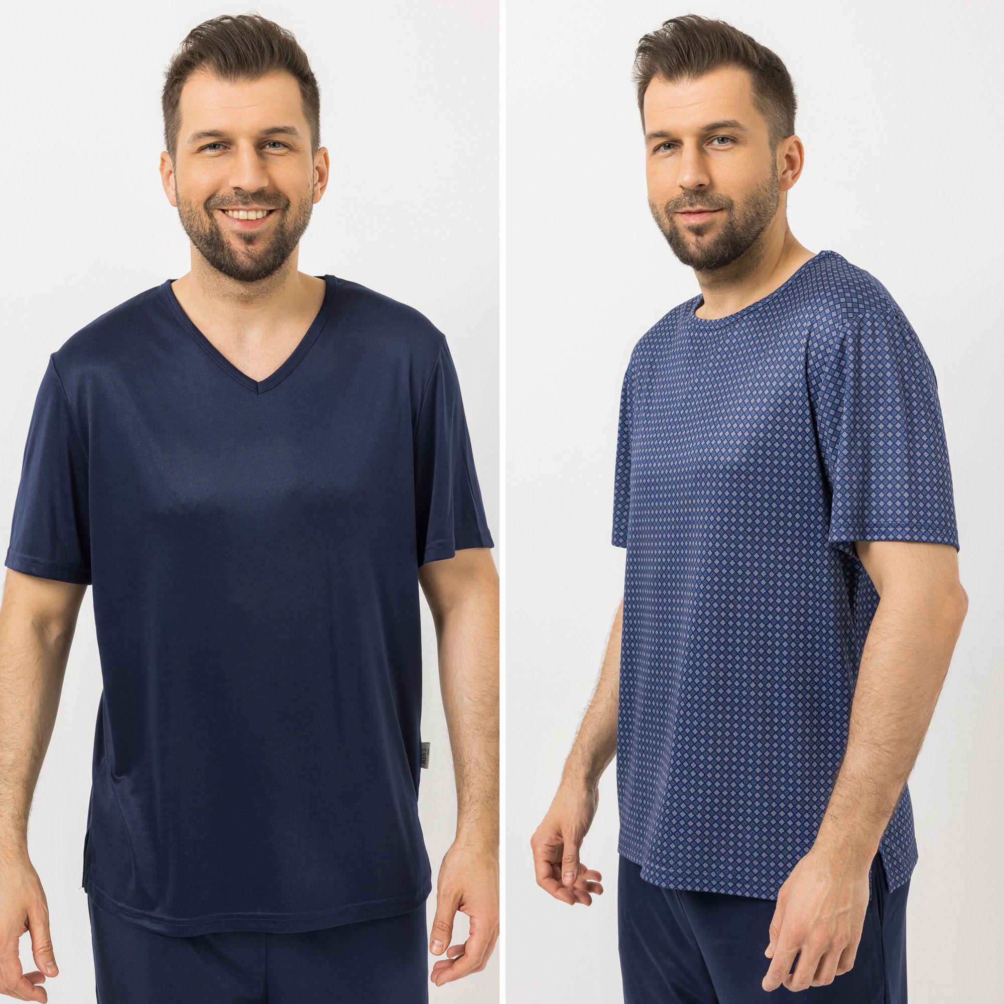 MEN'S TOUCH 2 Shirts, 1/2-Arm Mikrofaser 1x V-Ausschnitt 1x Rundhalsausschnitt