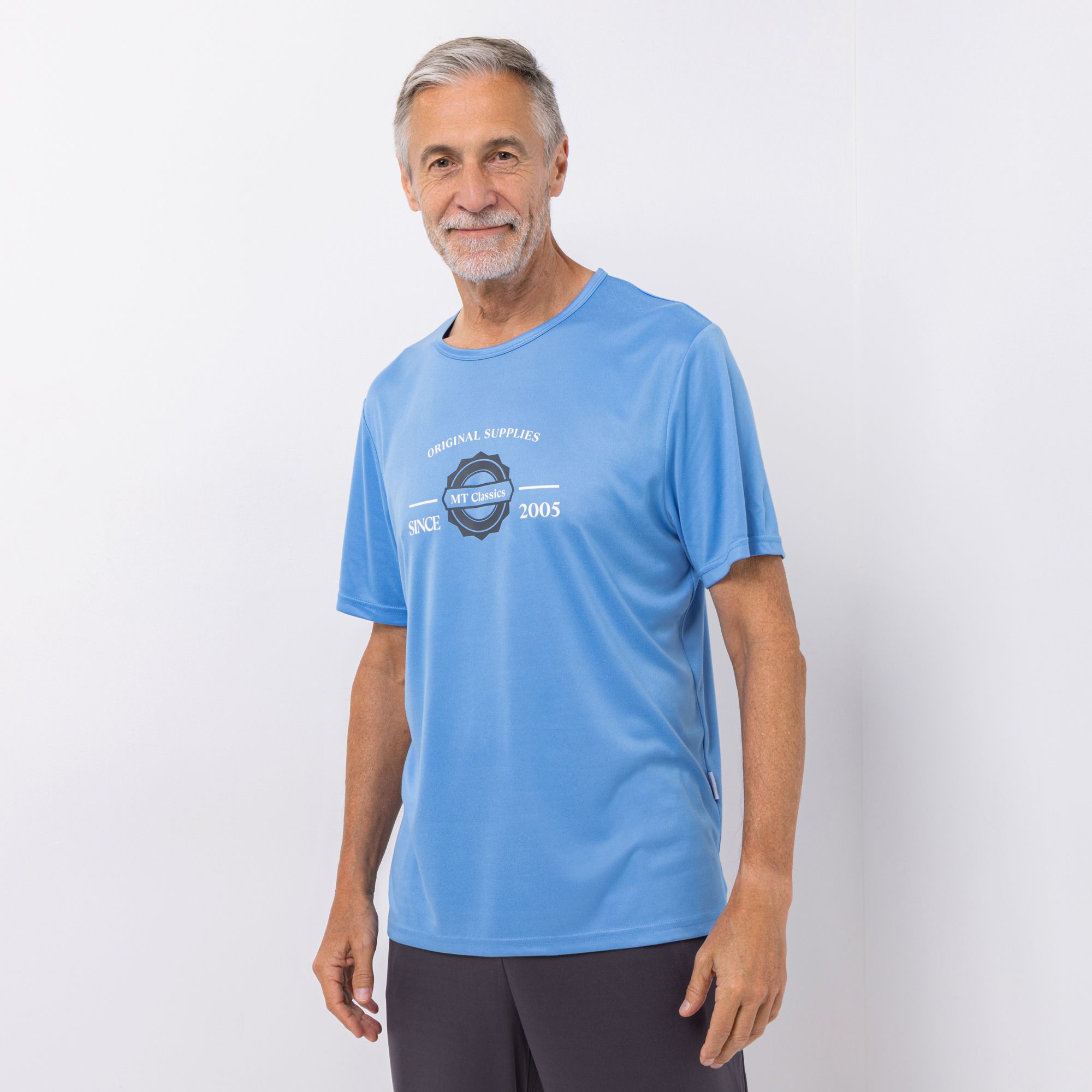 MEN'S TOUCH Shirt, 1/2-Arm Mikrofaser Rundhalsausschnitt platzierter Druck