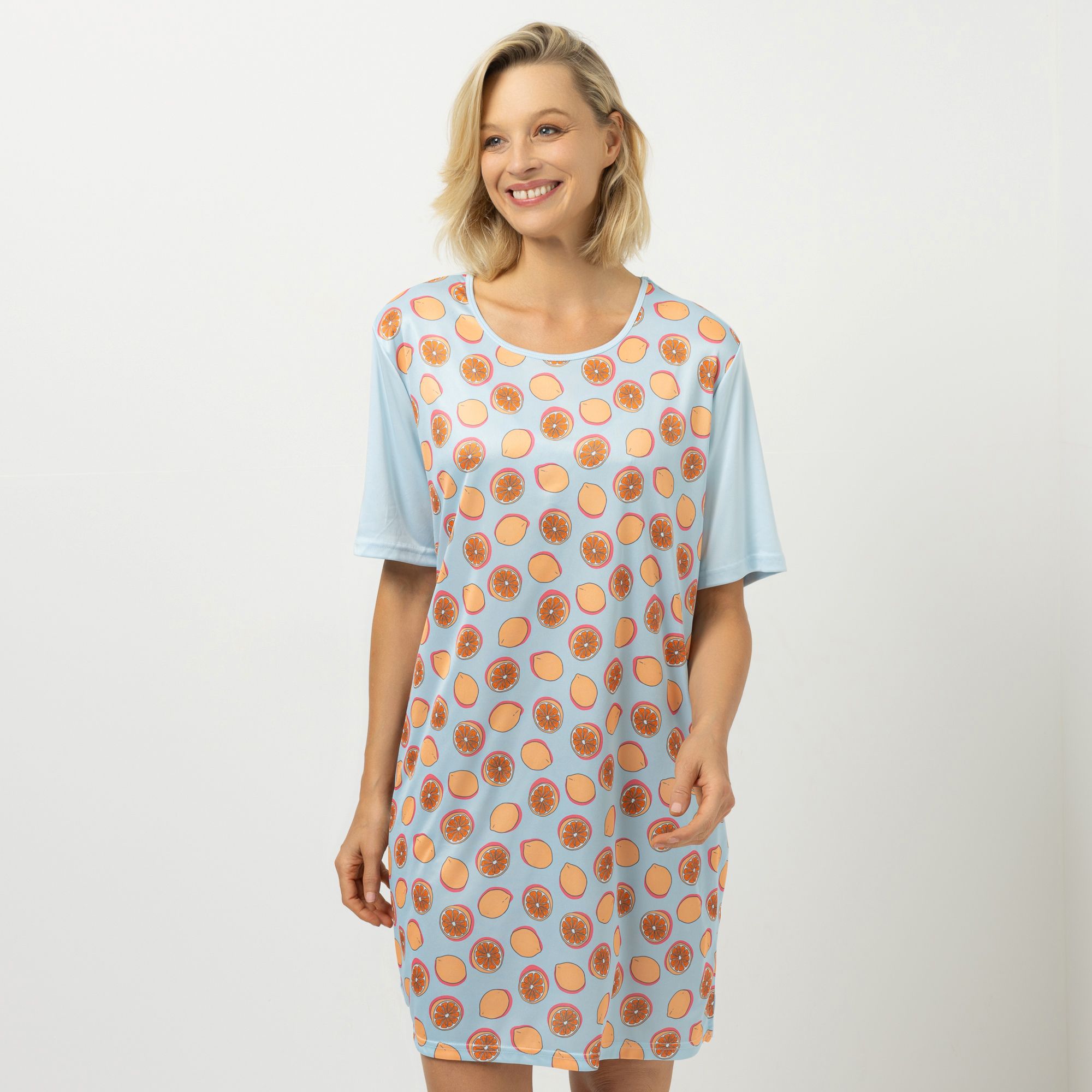 LITTLE ROSE Bigshirt, 1/2-Arm Mikrofaser Rundhalsausschnitt mit Seitenschlitzen