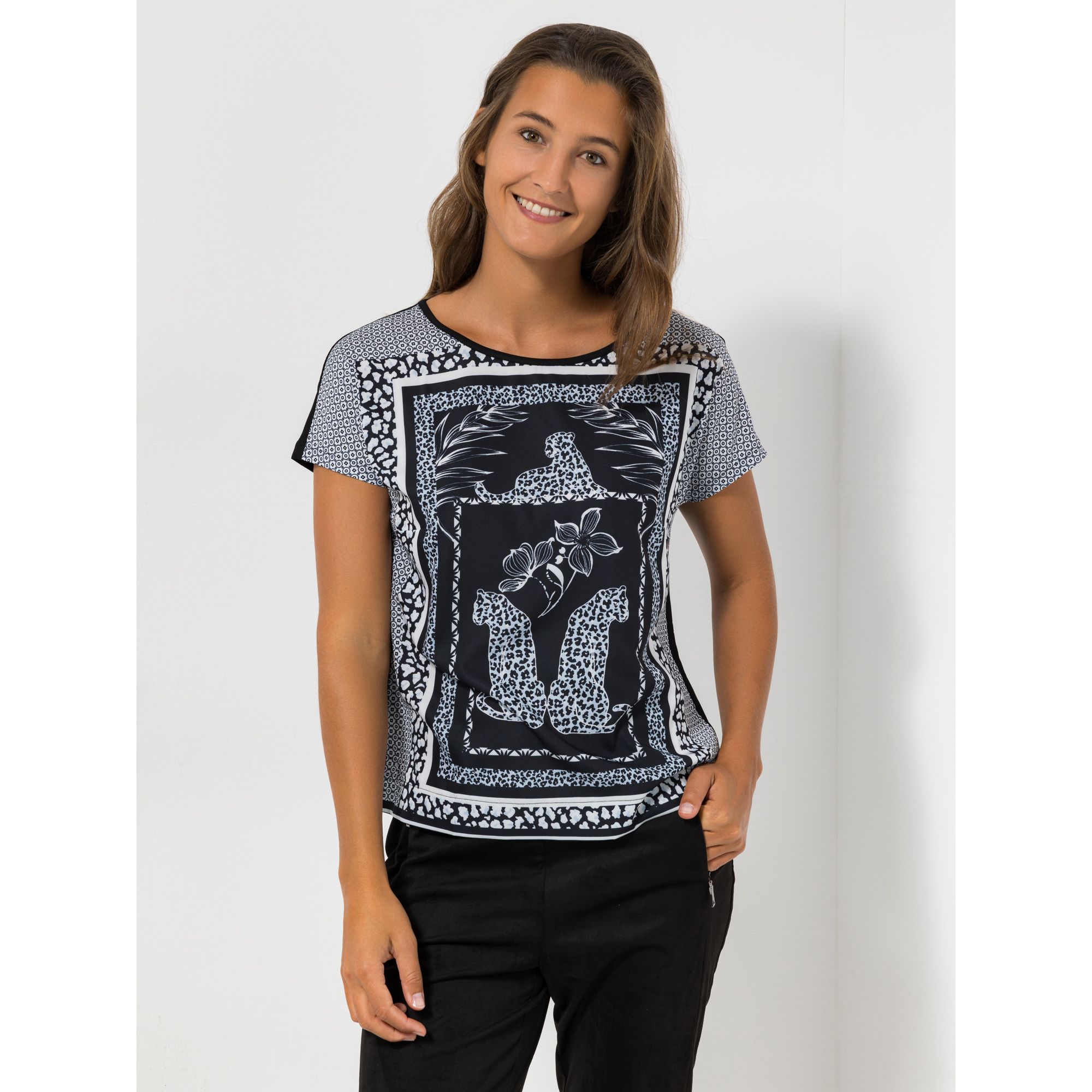 BASLER® Shirt, 1/2-Arm überschnittene Schulter, Print Rundhalsausschnitt