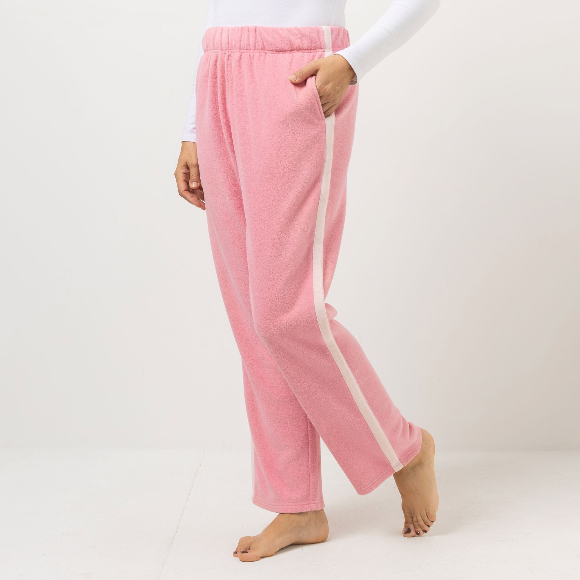 POLARSTERN HOMEWEAR Hose Mikrofaser Fleece Galonstreifen mit Seitentaschen