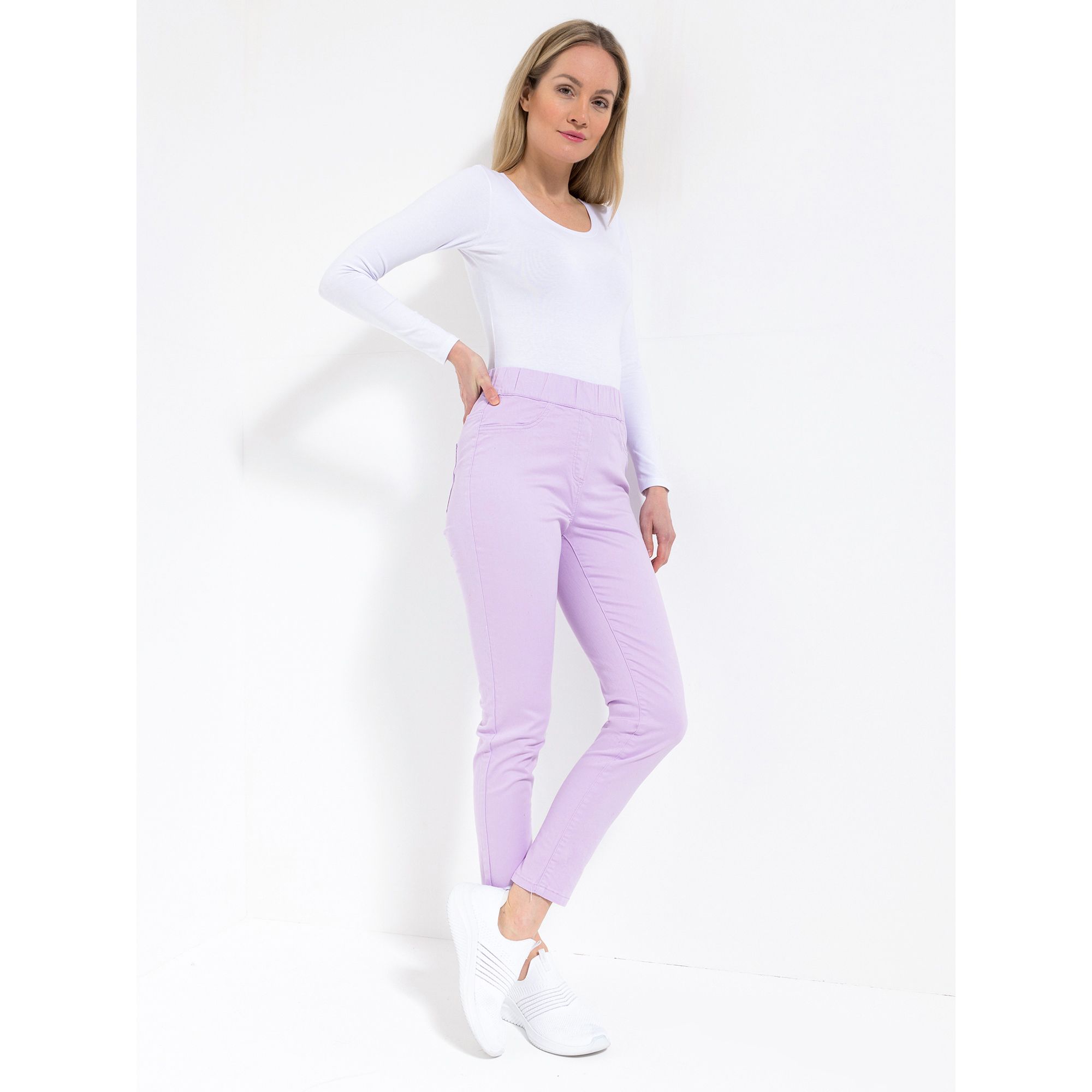 VIA MILANO Jeggings, knöchellang Rundumdehnbund 2 Gesäßtaschen schmales Bein