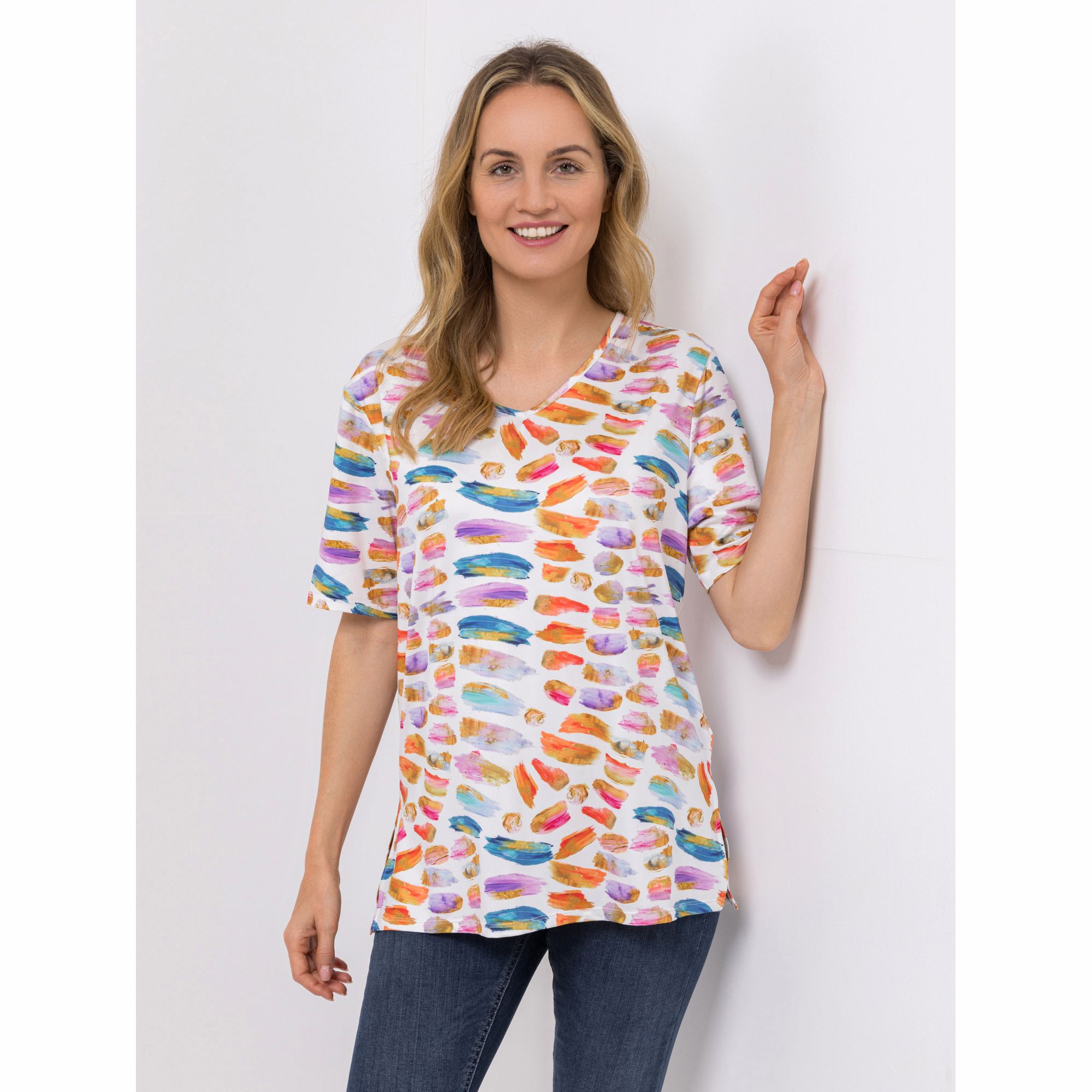 IN-PRINT Shirt 1/2-Arm V-Ausschnitt bedruckt