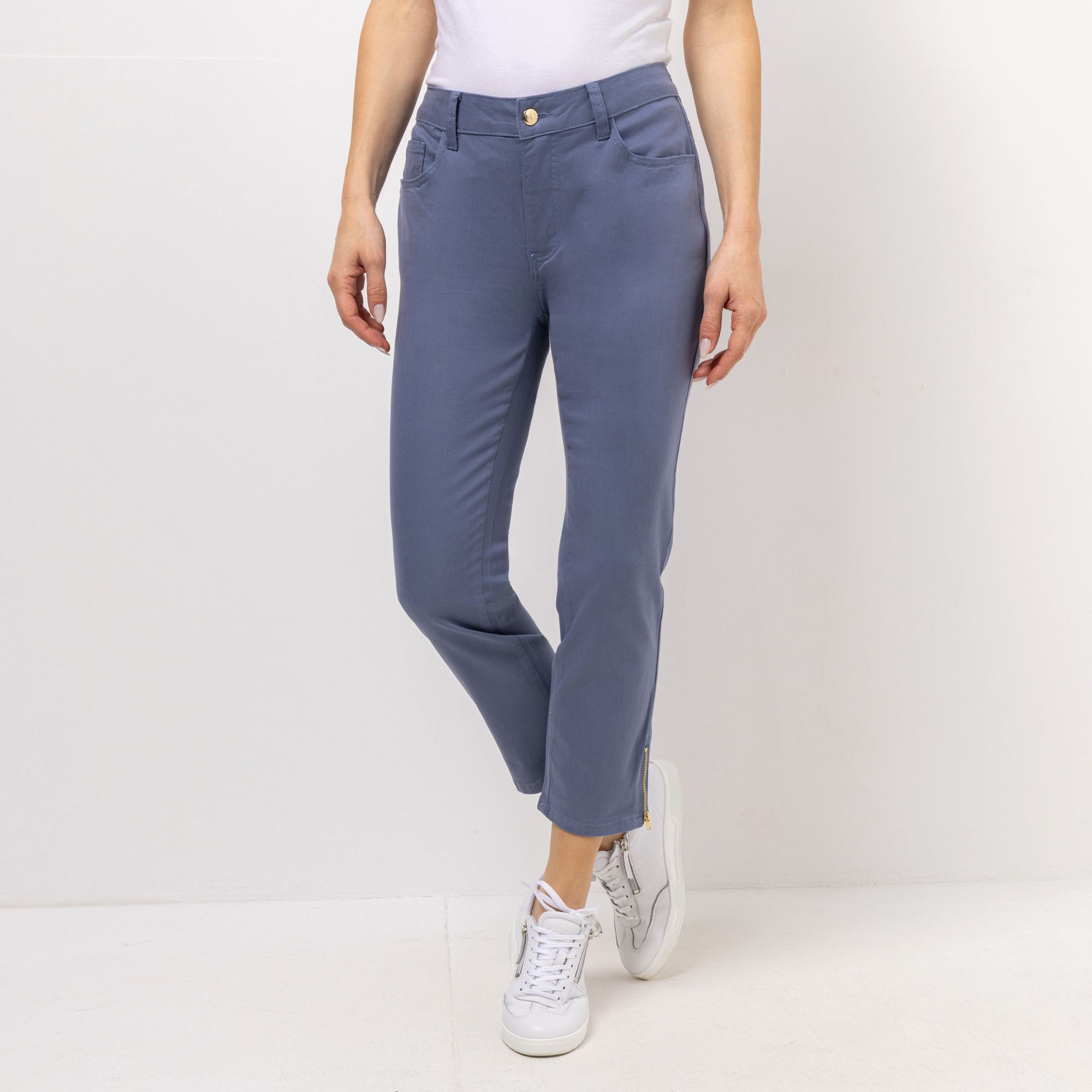 VIA MILANO Jeans, 7/8-Länge Mid-Waist 5-Pocket-Style schmales Bein