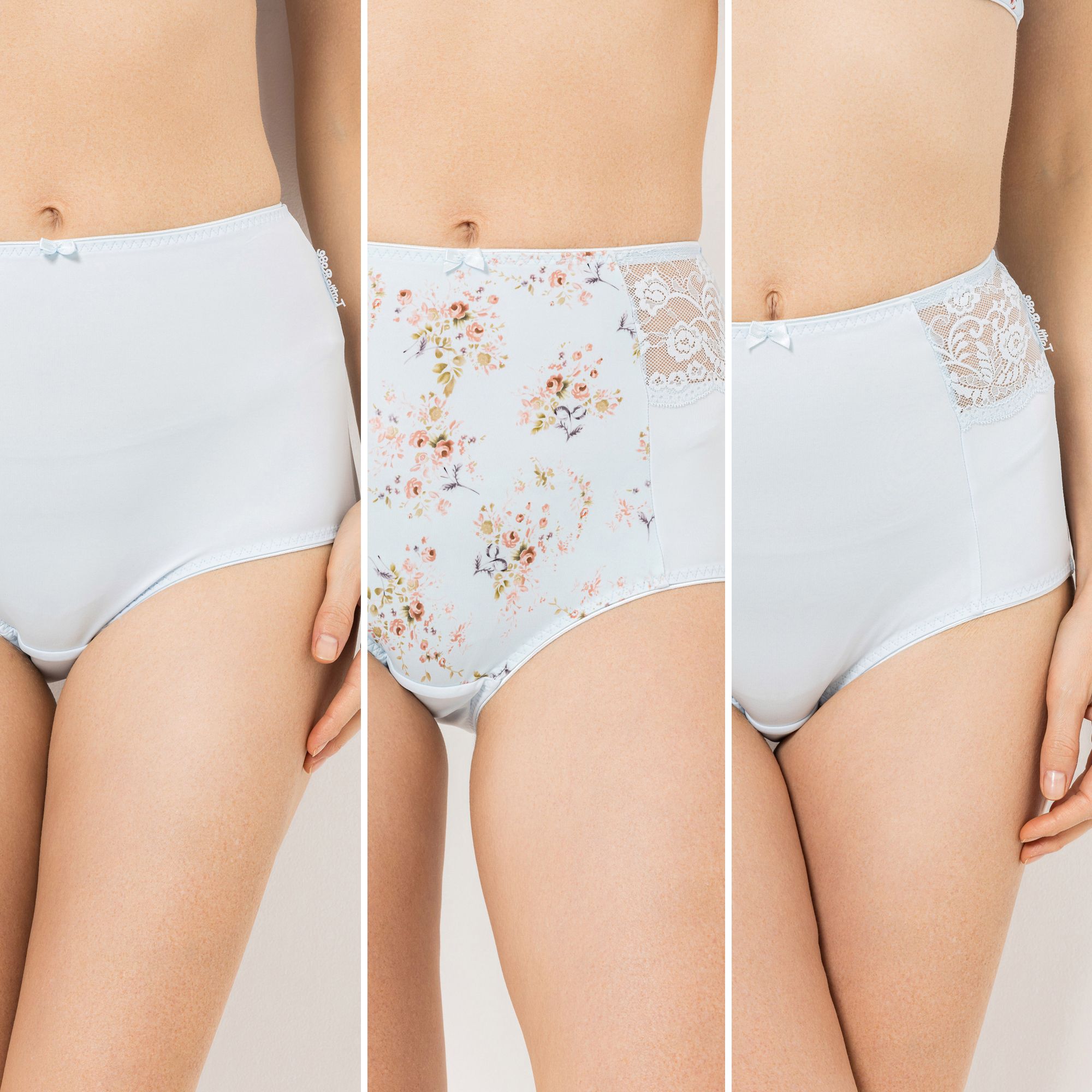 LITTLE ROSE 3 Maxislips Mikrofasermischung 2x Spitzendetails 1x Basic