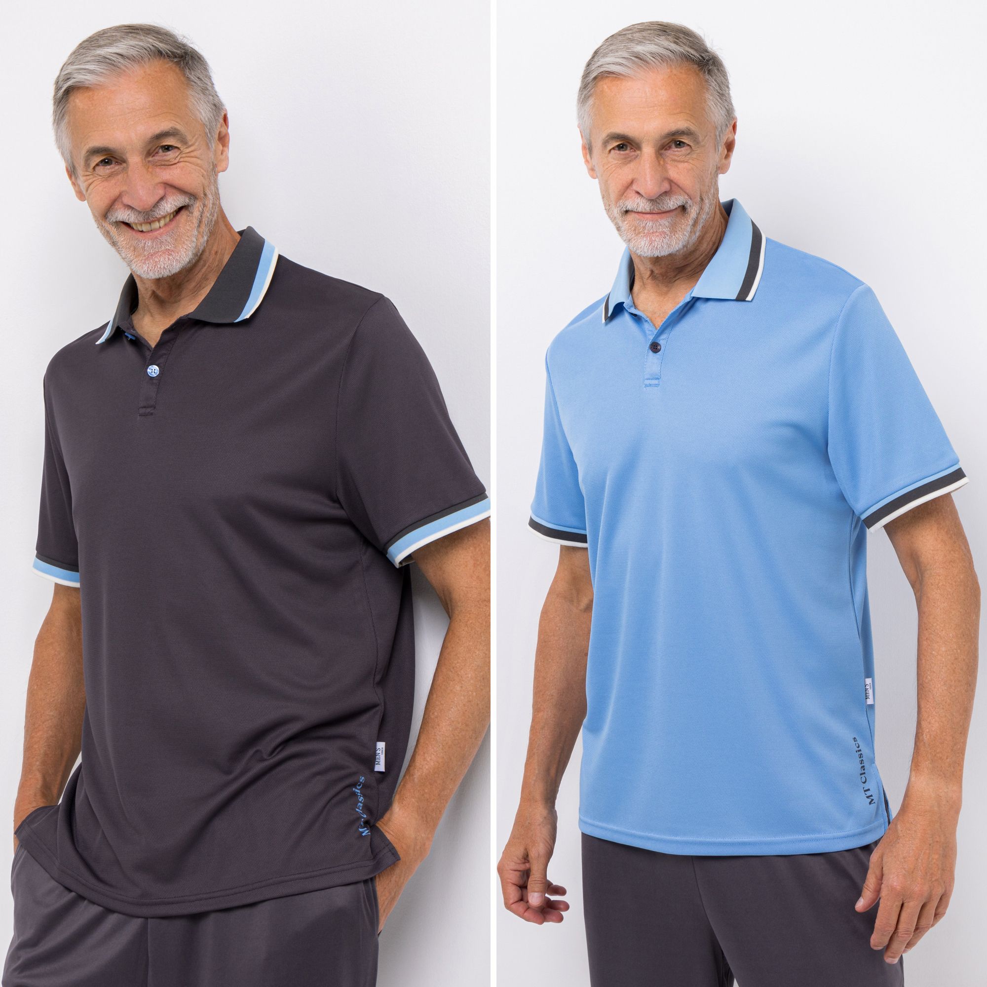 MEN'S TOUCH 2 Poloshirts 1/2-Arm Mikrofaser kurze Knopfleiste