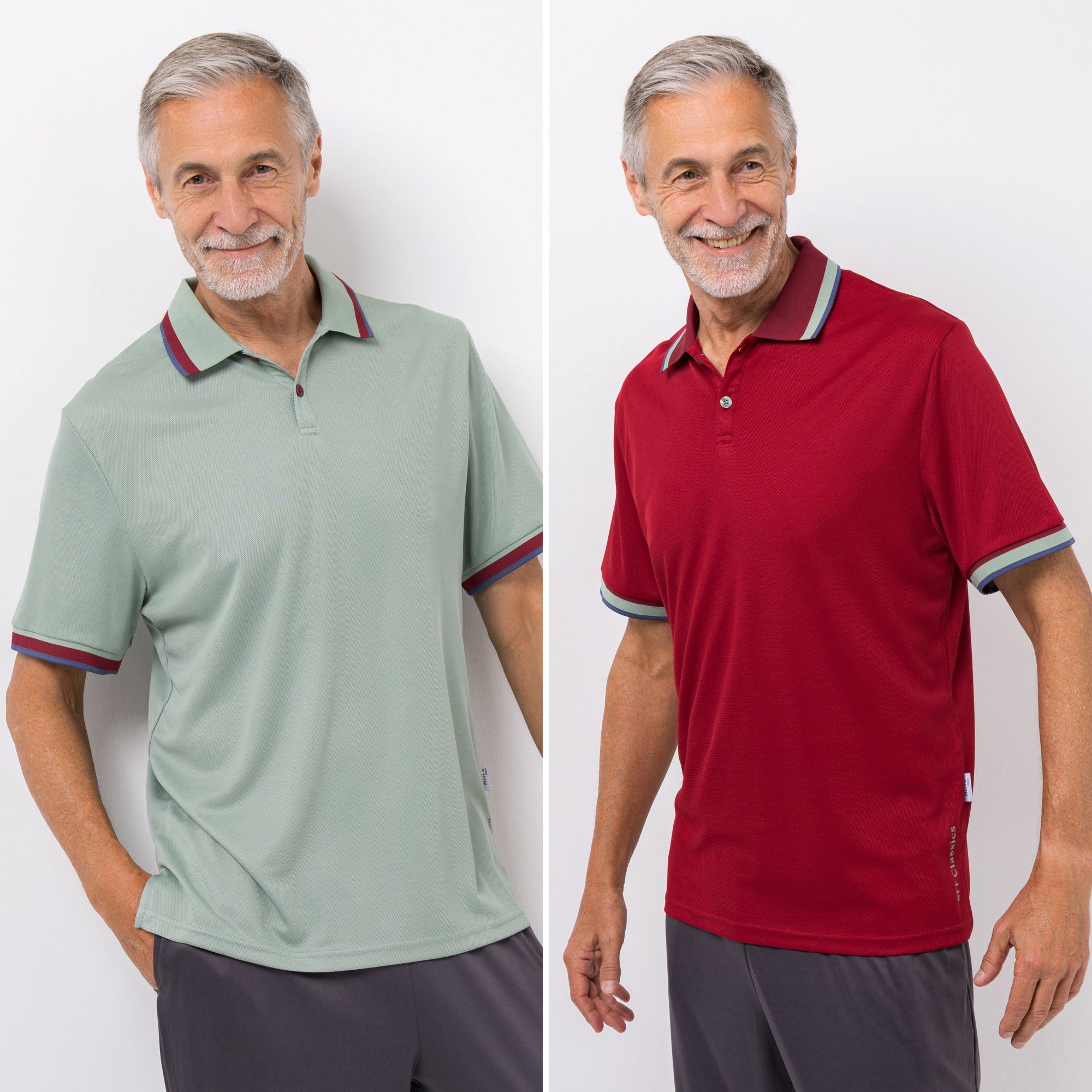 MEN'S TOUCH 2 Poloshirts 1/2-Arm Mikrofaser kurze Knopfleiste