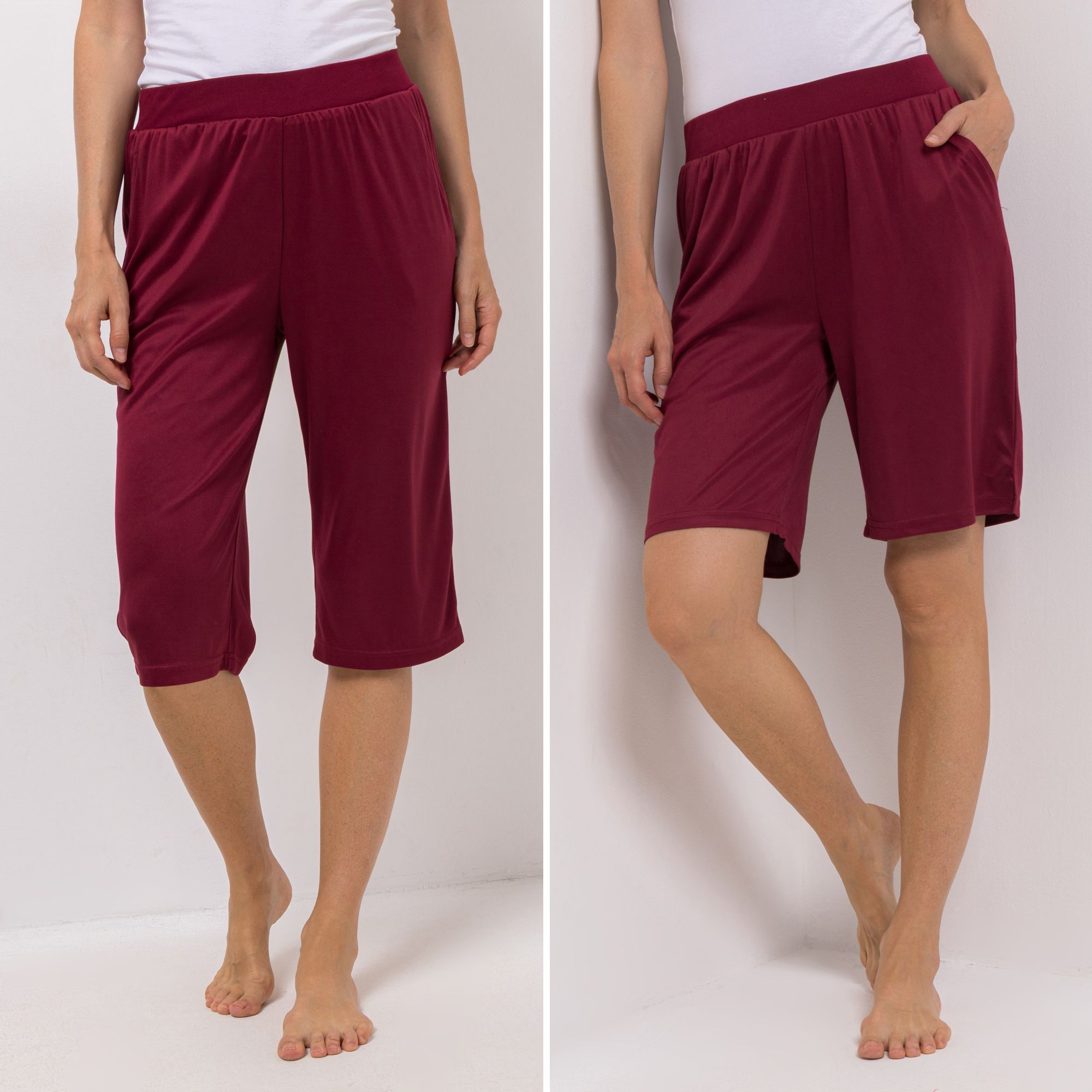 JERYMOOD HOMEWEAR 2 Hosen Capri und Bermuda Rundumdehnbund Eingrifftaschen