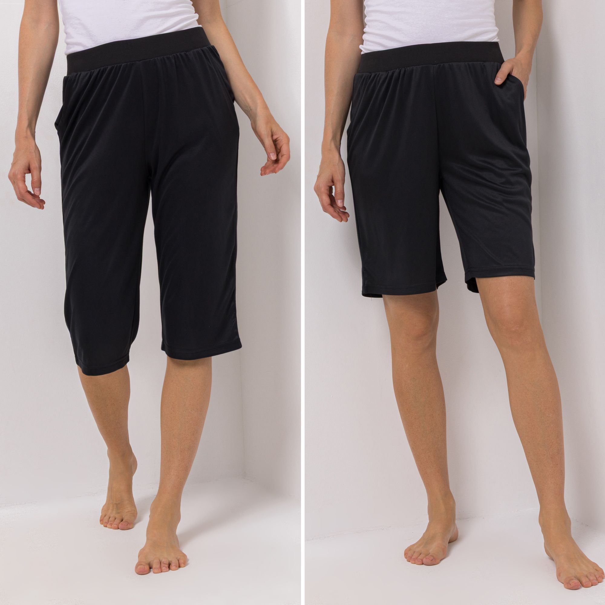 JERYMOOD HOMEWEAR 2 Hosen Capri und Bermuda Rundumdehnbund Eingrifftaschen