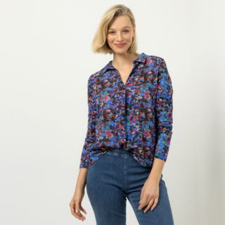 AMINATI® Blusenshirt V-Ausschnitt Allover-Druck hoher Viskoseanteil