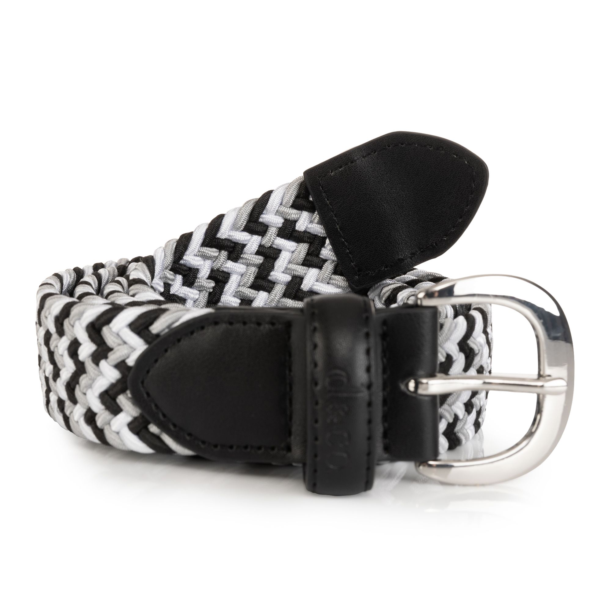 DENIM & CO. Elastik-Flechtgürtel Dornschließe Schlaufe mit Logo 3-farbig