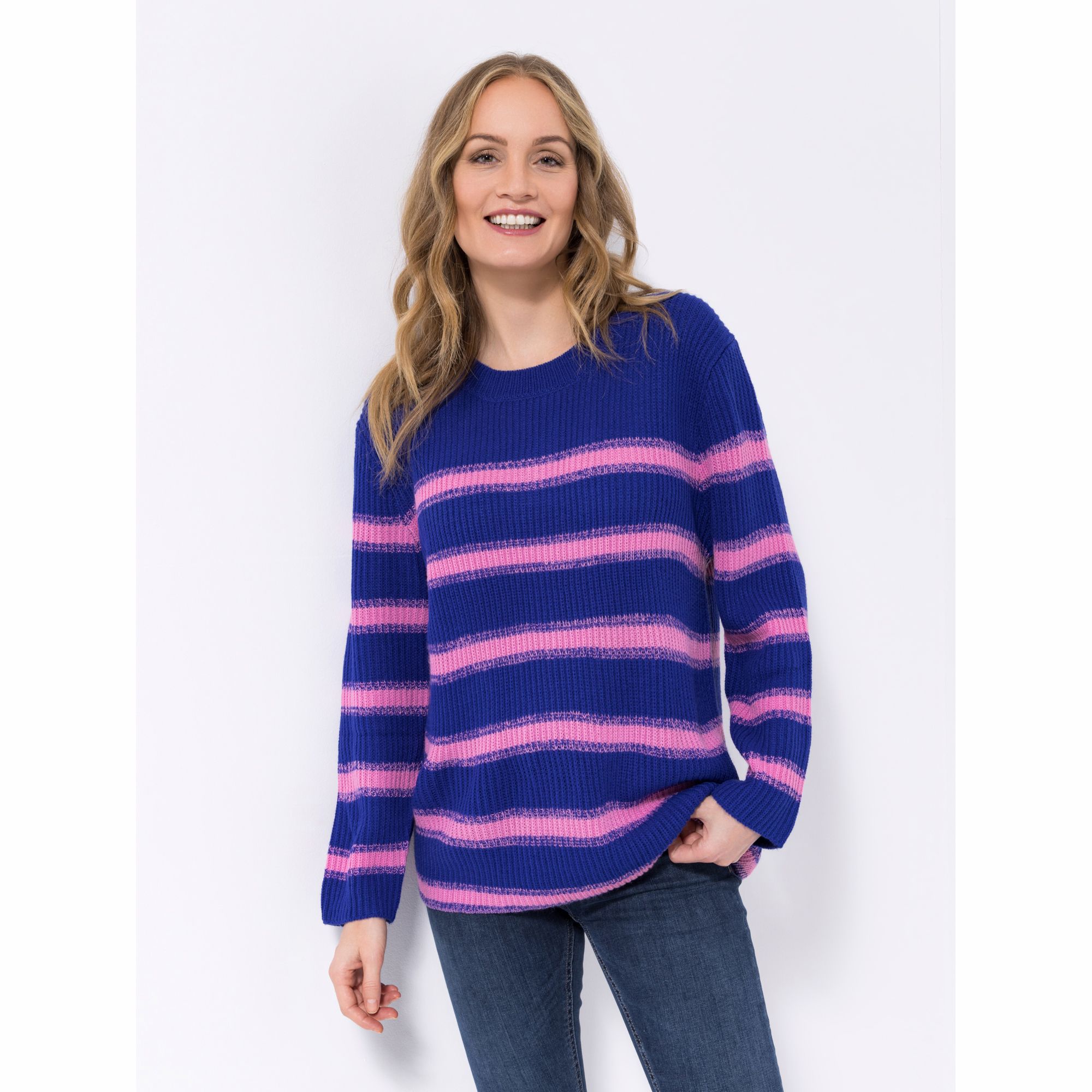 CASHMASOFT Pullover Rippenstrick Rundhalsausschnitt leger weit