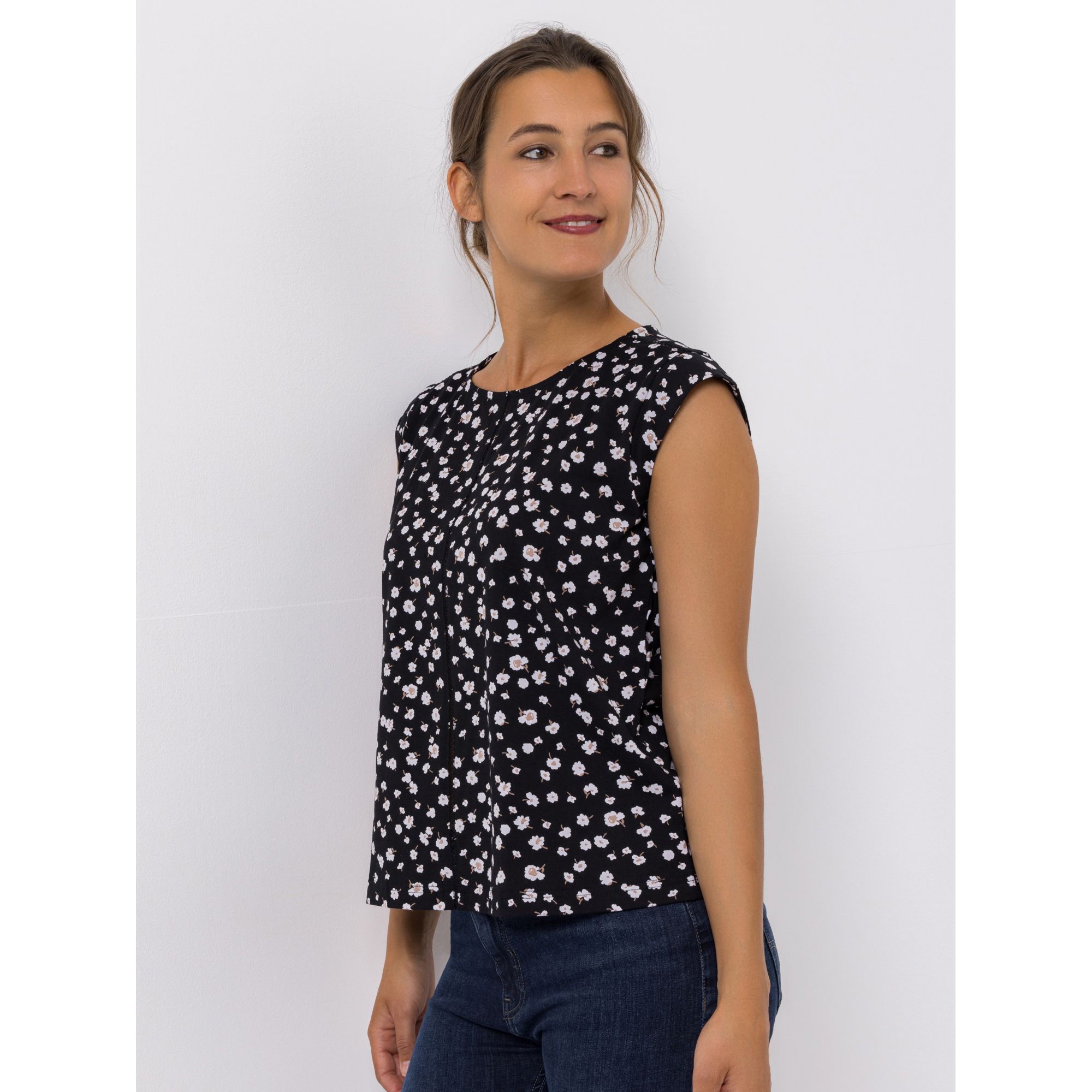 Green Cotton by Peter Hahn Shirt ohne Arm Style Anne Sofie Rundhalsausschnitt