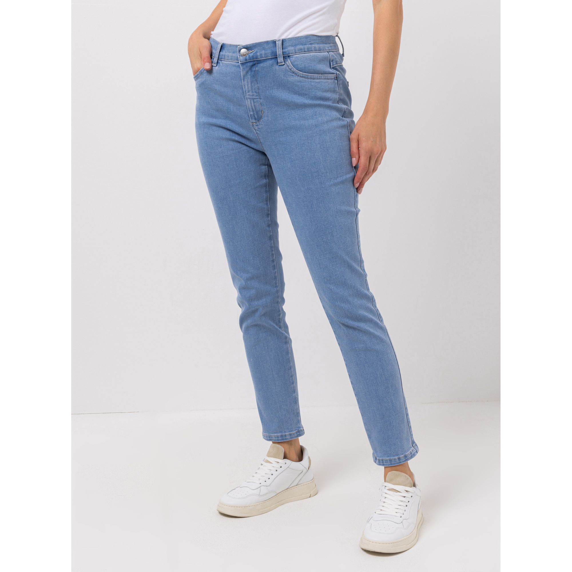 DENIM & CO. Jeans 4-Pocket-Style knöchellang Gesäßtaschen