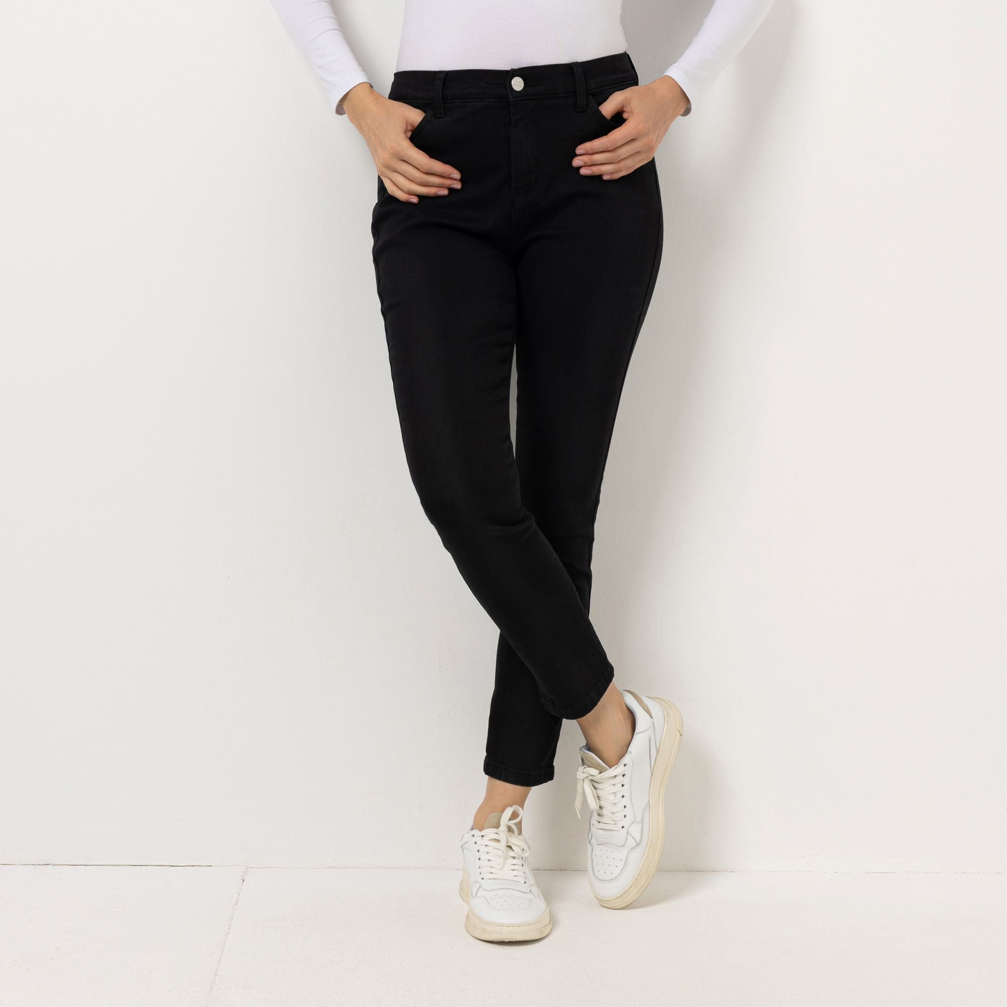 DENIM & CO. Jeans 4-Pocket-Style knöchellang Gesäßtaschen